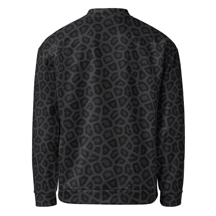 Comfortable Bold Black Leopard Print Bomber Jacket product image (2)