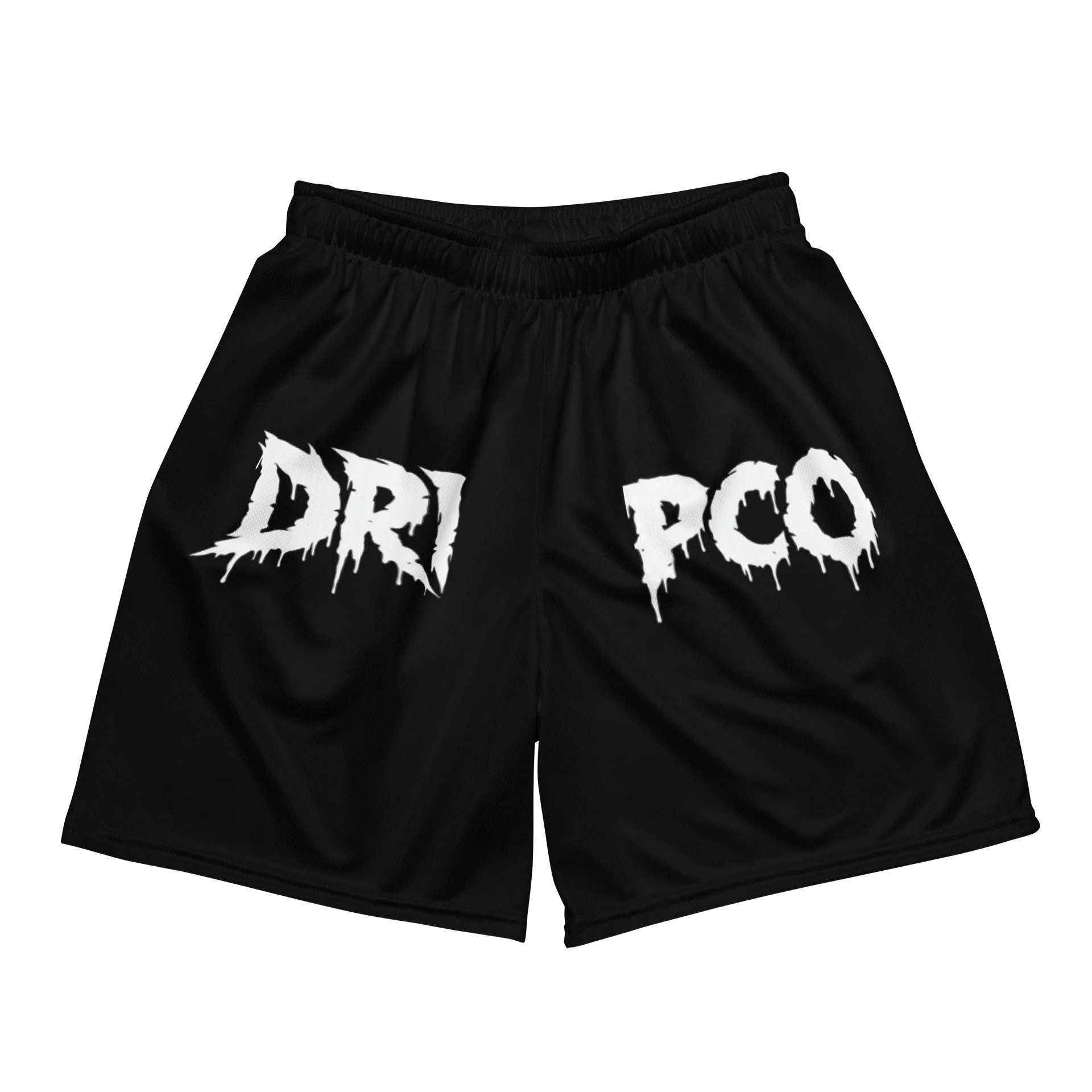 DRIPCO Dripping Text Mesh Shorts product image (1)