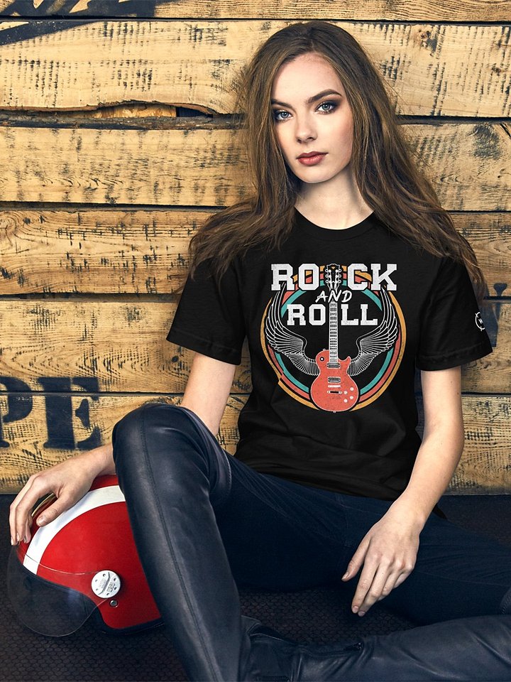 80s Rock & Roll Music Guitar with Wings Tee product image (2)
