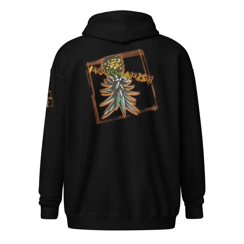 Monogamish upsidedown pineapple design zip-up hoodie product image (1)