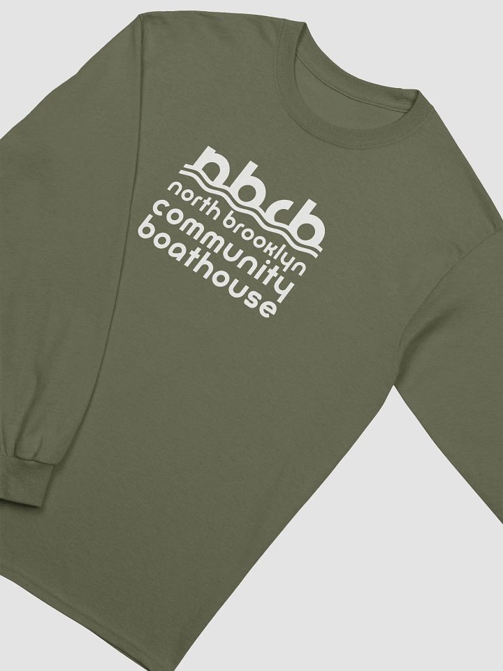 Gildan Long Sleeve Unisex Tee - Full Logo in White product image (14)