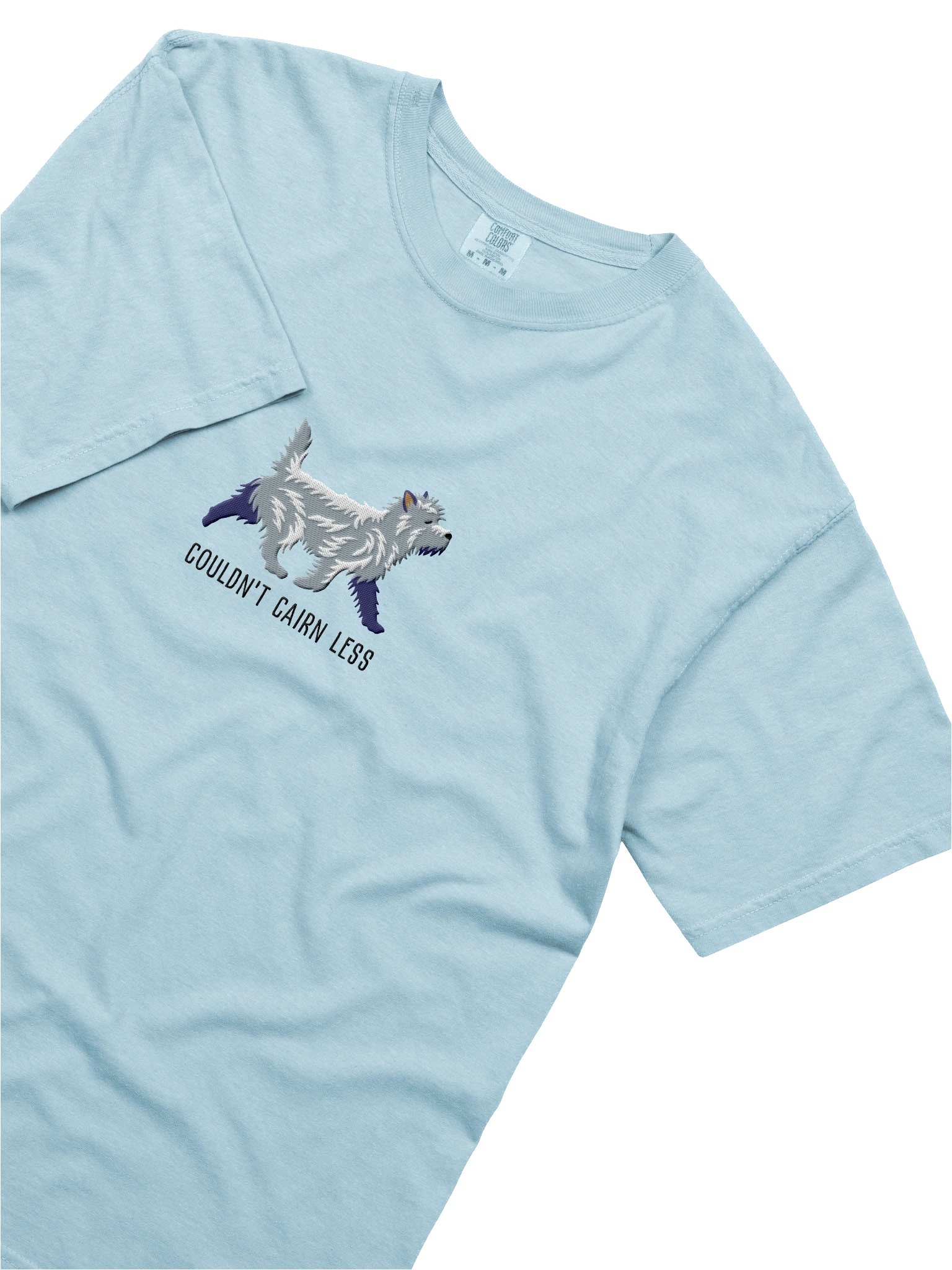 Couldn't Cairn Less T-Shirt(Embroidered) of a Cairn Terrier(Blue) product image (8)