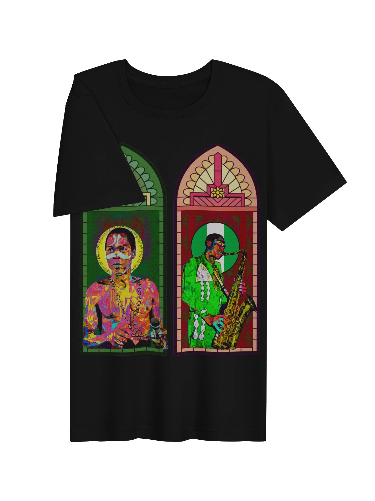 Fela Kuti Stained Glass T-Shirt | Afrobeat Legend Tee | Pan-African art product image (6)