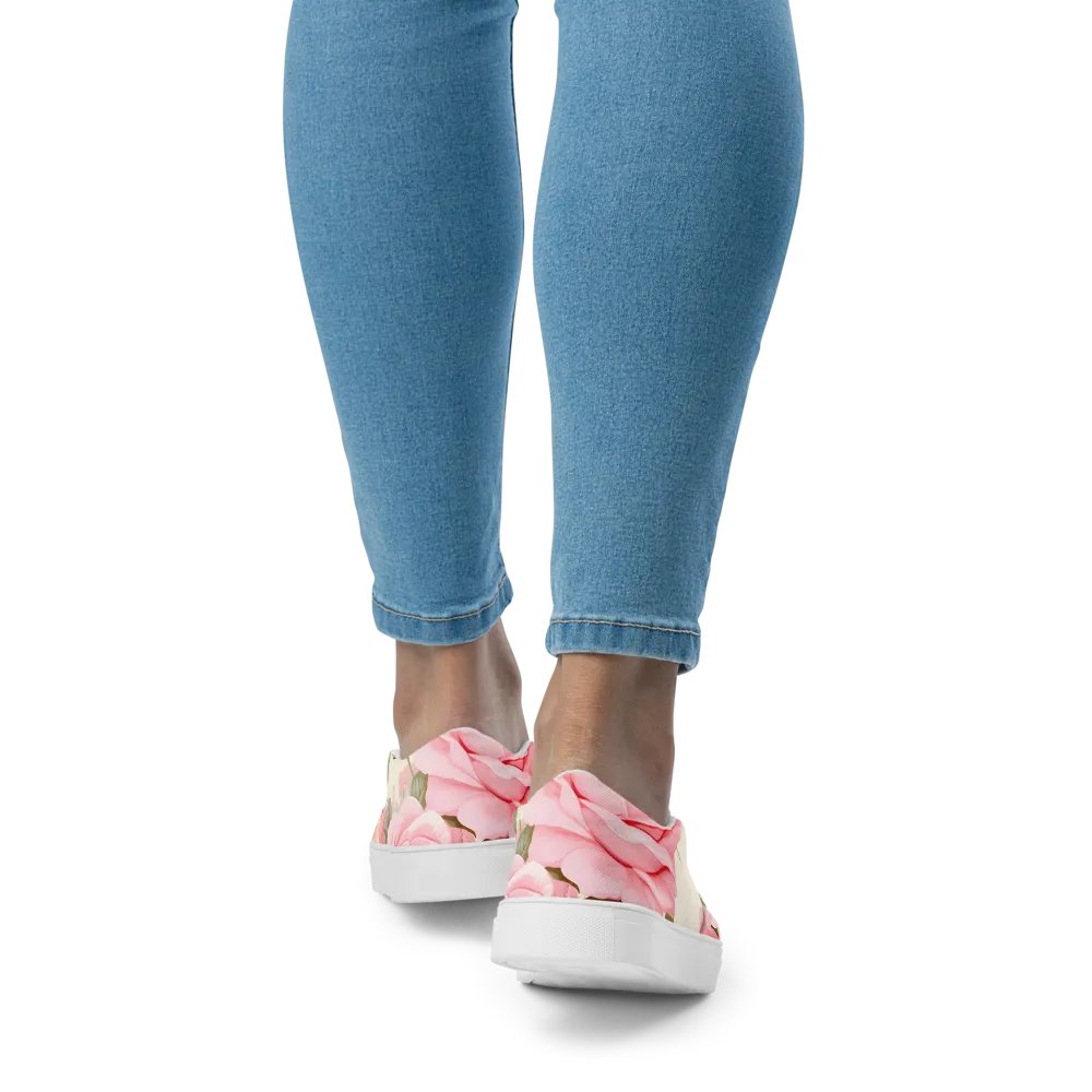 Vintage Rose Blossom Women's Canvas Shoes product image (6)