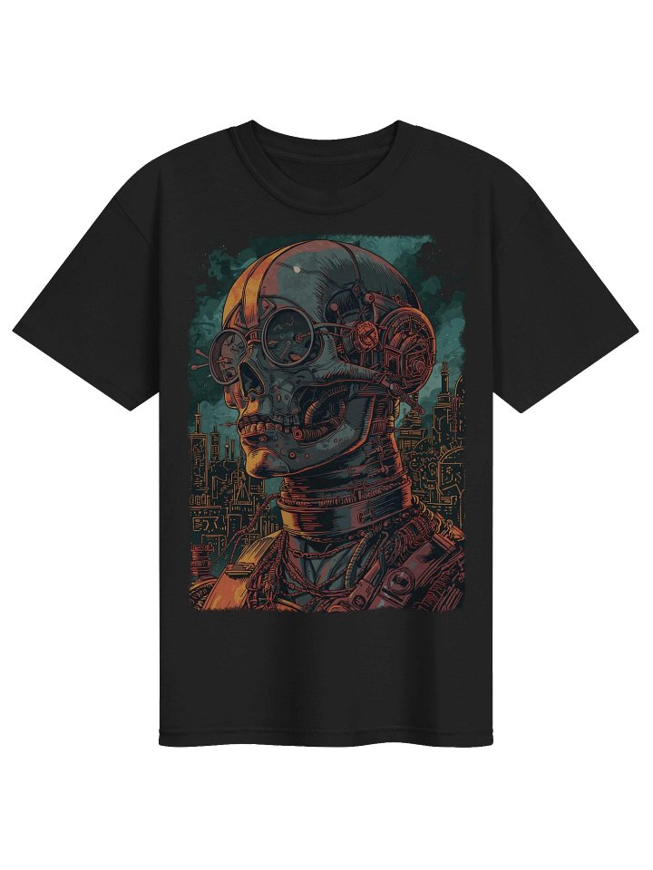 Cyber Skull Skyline Heavyweight T-Shirt product image (1)