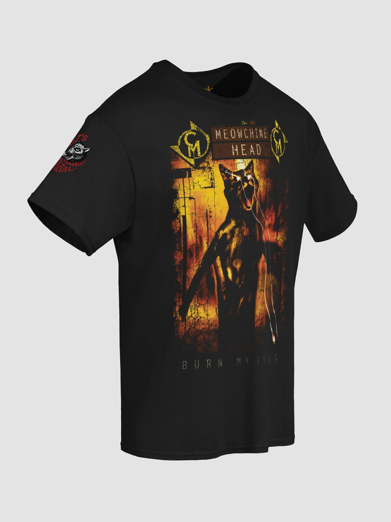 Meowchine Head "Burn My Eyes" Tee — Machine Head Parody Merch product image (6)