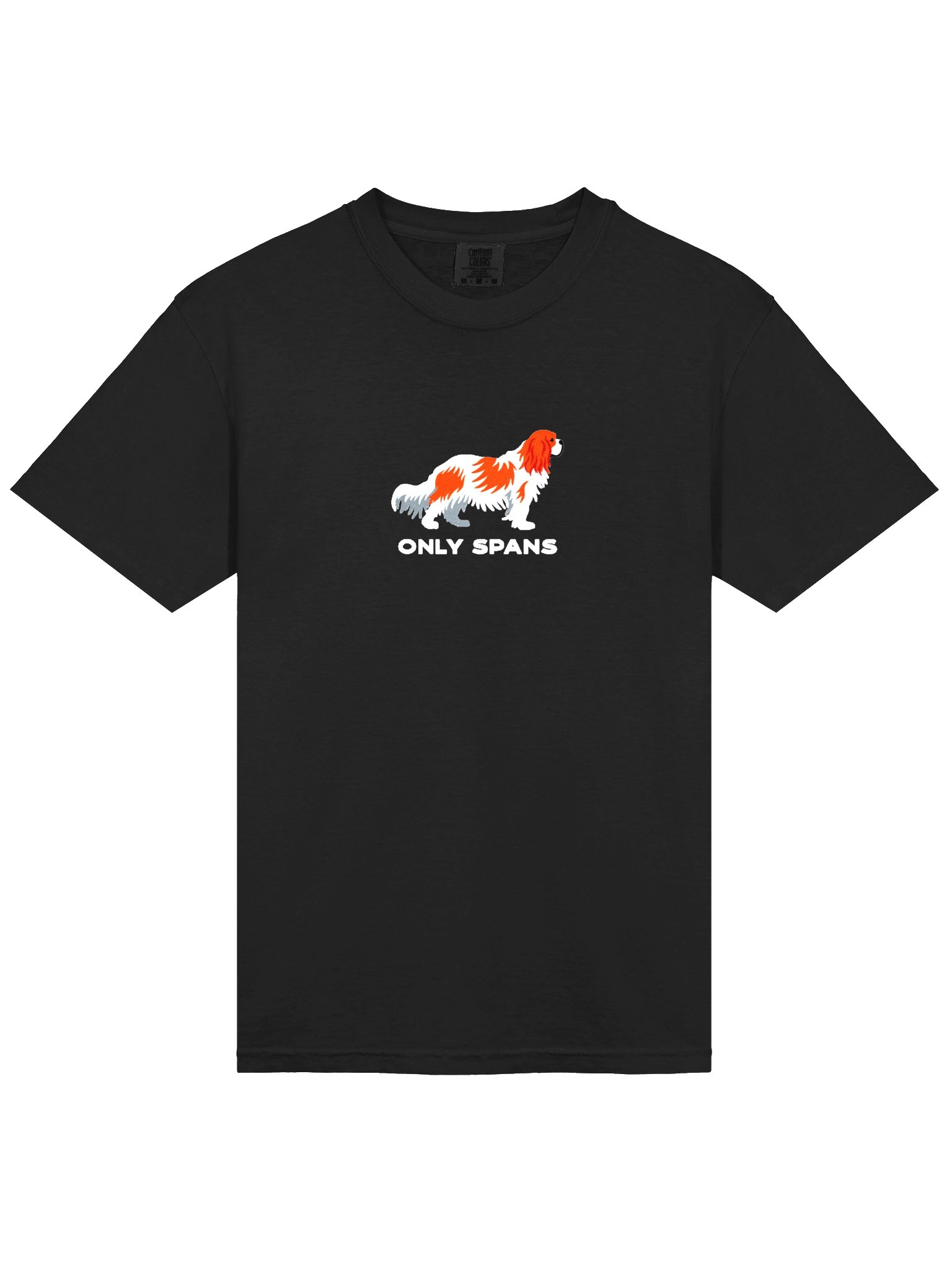 Only Spans T-Shirt(Embroidered) of a Cavalier King Charles Spaniel(Blenheim) product image (6)