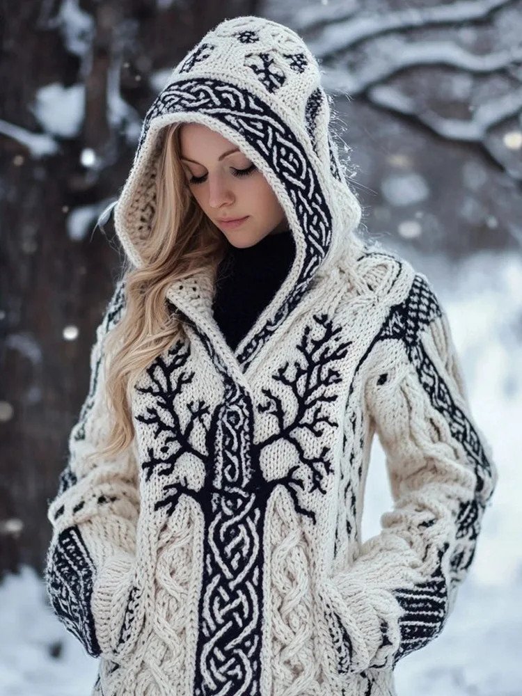 Nordic Winter Hooded Knit Cardigan product image (1)