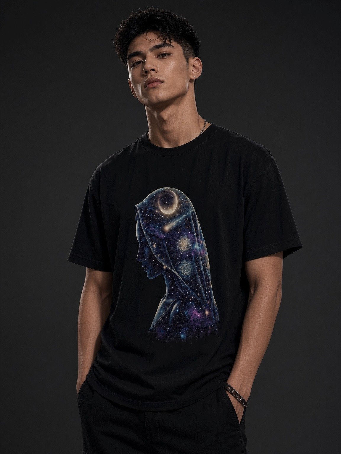 Midnight Veil — Galaxy Hood Muse Tee product image (2)