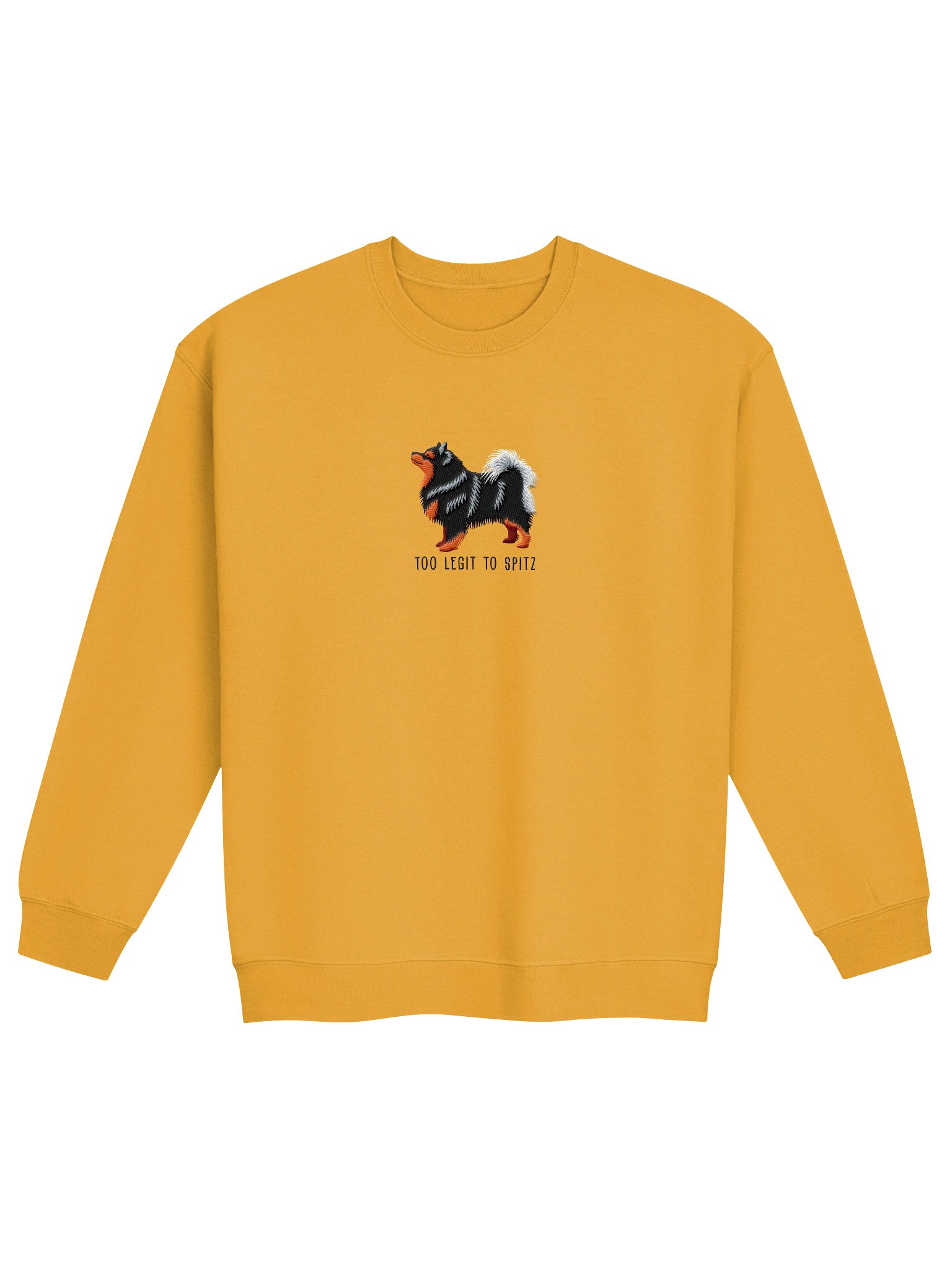 Too Legit to Spitz Sweatshirt (Embroidered) of a Finnish Lapphund(Black & Tan) product image (4)