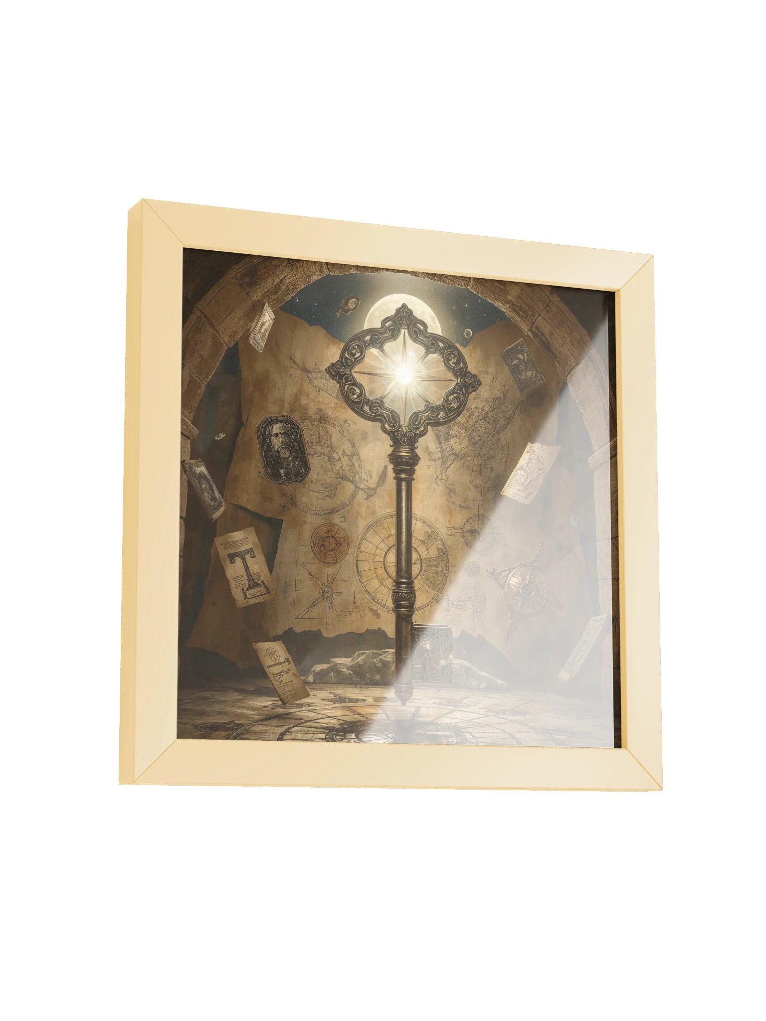 The Gatekeeper’s Key – Eternal Archive | Framed Square Poster (Gold Frame) product image (14)