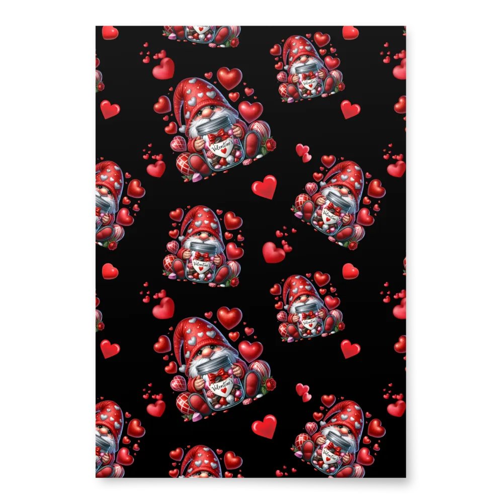 Be Mine Valentine Gnome Wrapping paper set of 3 product image (4)