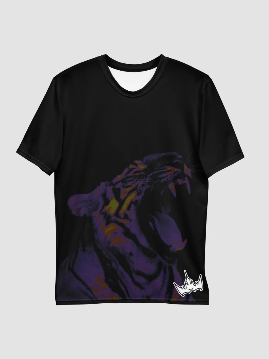 “POWER” & CROWN™ logo print—short-sleeve crew men’s (black-on-black) · Exclusive, limited all-black variant product image (3)