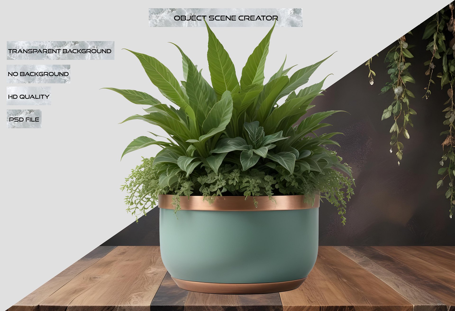 Jade Signature – Modern Matte Planter PNG product image (2)