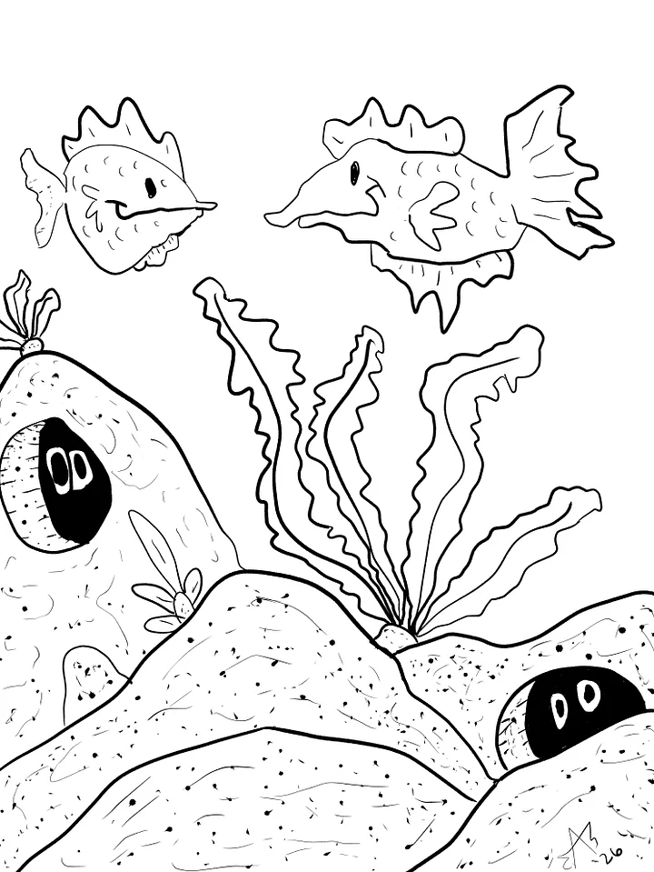 TSStechAngel's World - CaveFish Coloring Page product image (1)