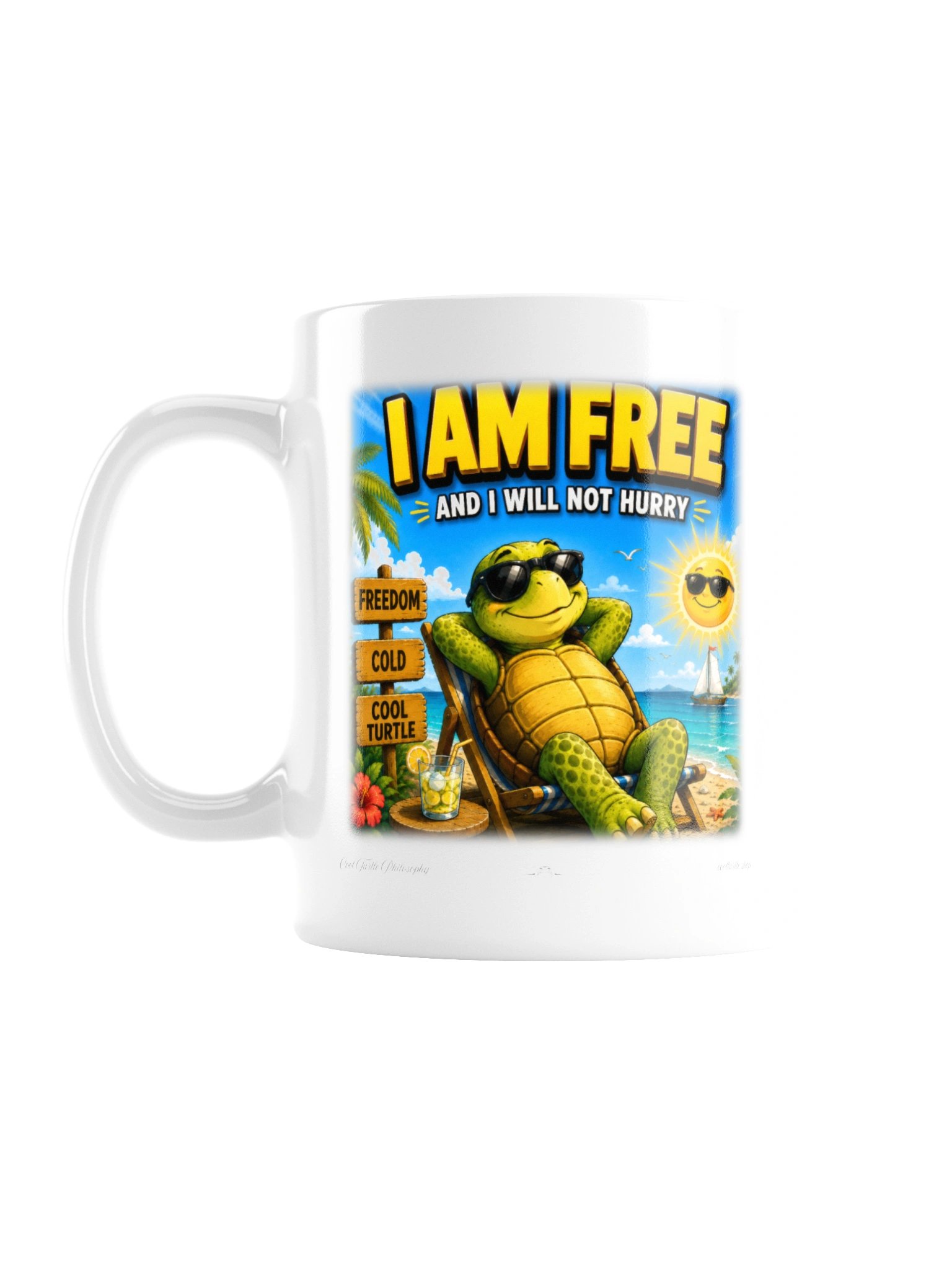 I Am Free Cool Turtle Mug product image (1)
