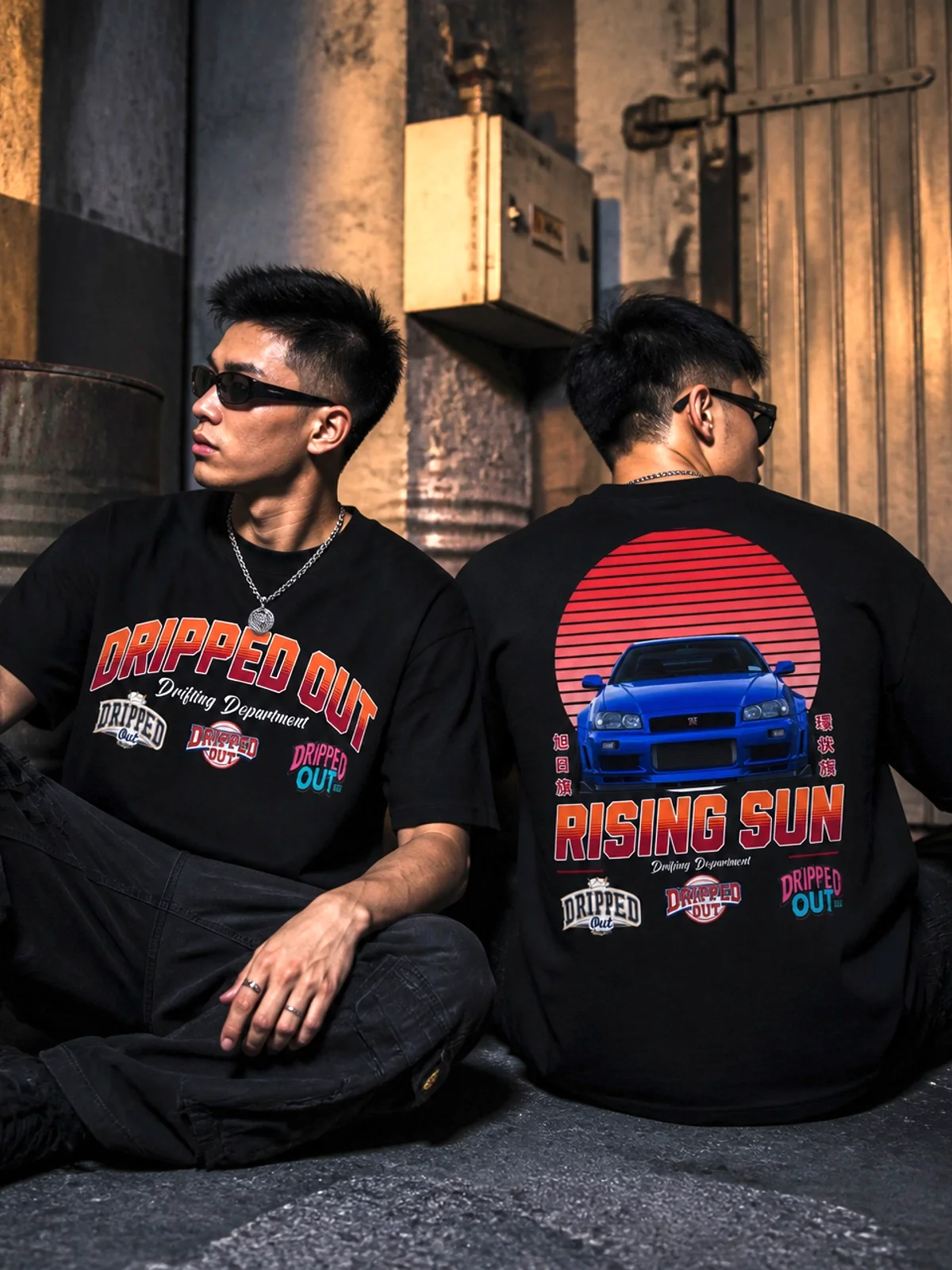 Dripped Out Skyline R34 GTR Logo Banner Tee product image (2)