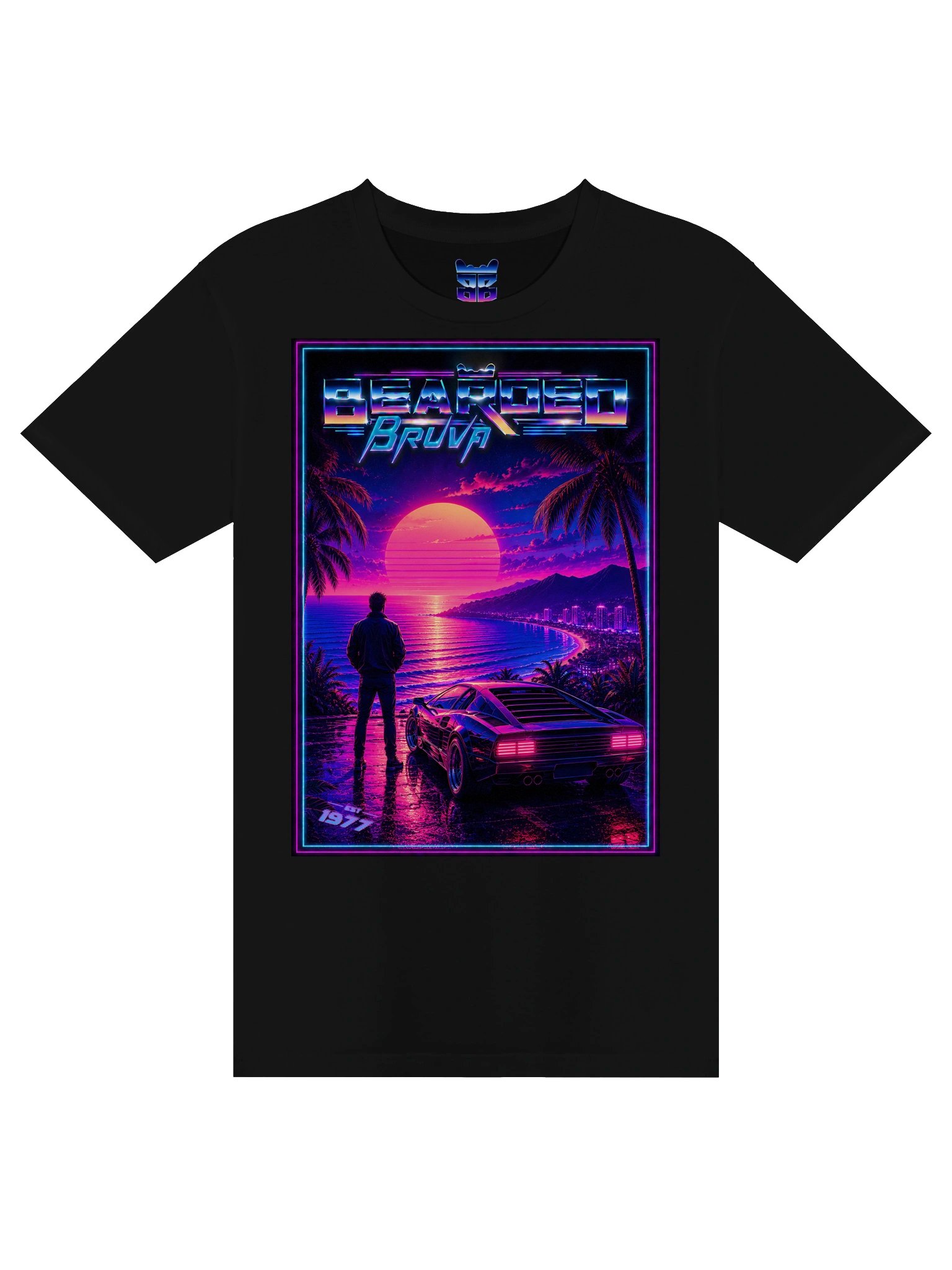 BeardedBruva Neon Sunset Tee product image (4)