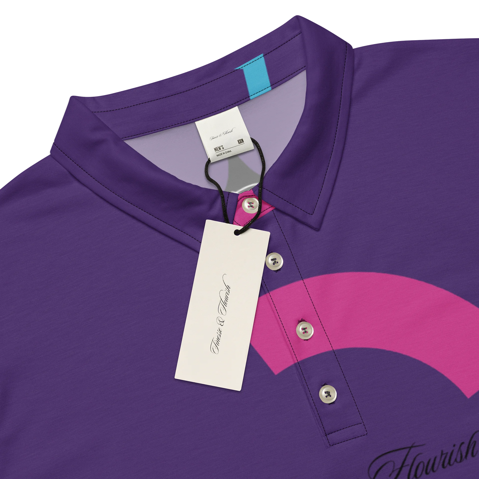 F&F Script 89 - 92 Slim Fit Polo Shirt (PUR) product image (4)