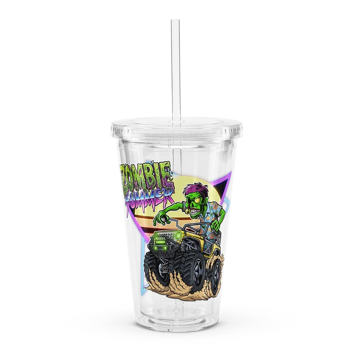 Double Wall Clear Plastic Tumbler (16 oz) : ZOMBIE SUMMER product image (1)