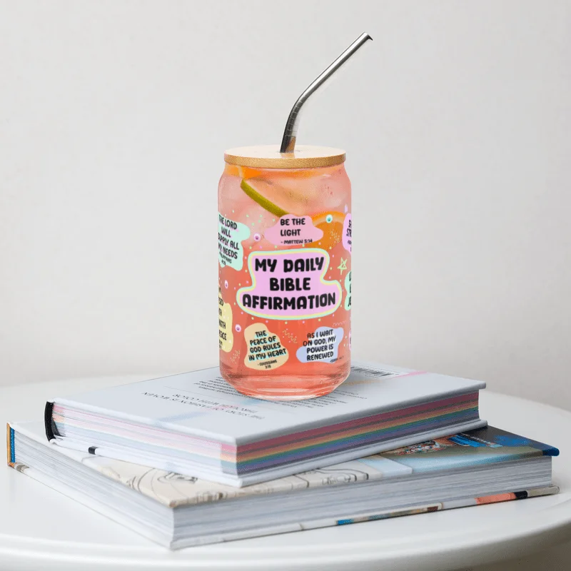 Bible Affirmation Can-Shaped Glass product image (1)
