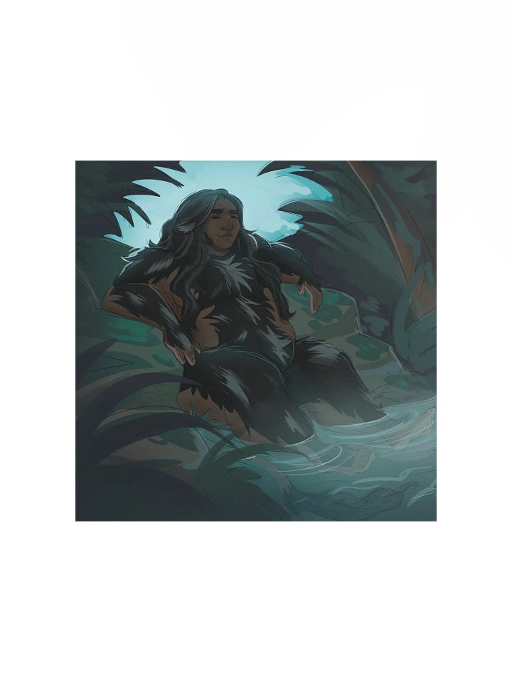 Handsome Fantasy Firbolg Hot Springs Bara Pinup Art Print product image (1)