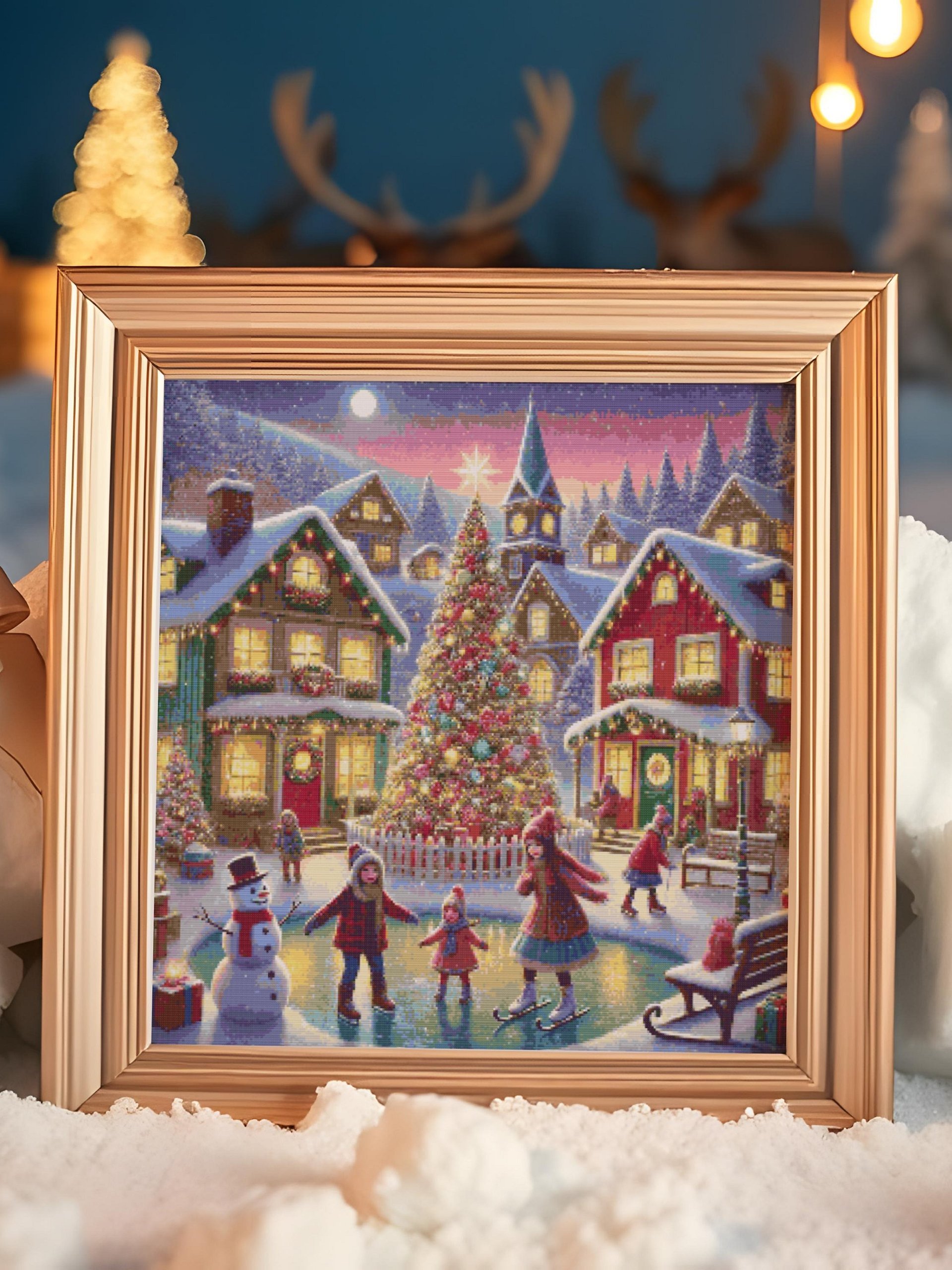 Ice Rink Village Cross Stitch Pattern product image (6)