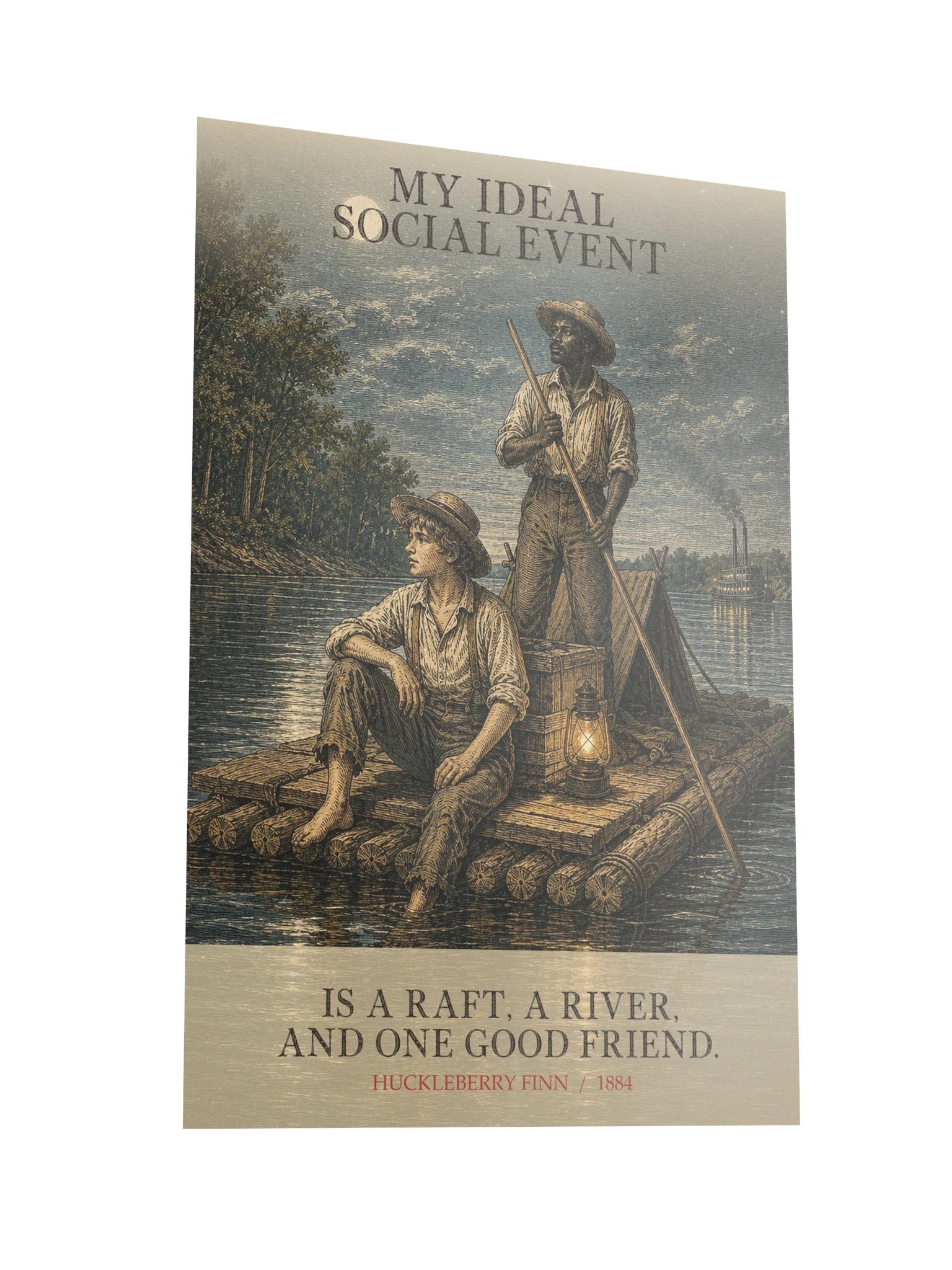 Ideal Social Event Raft River One Good -- Adventures of Huckleberry Finn Art Print product image (10)