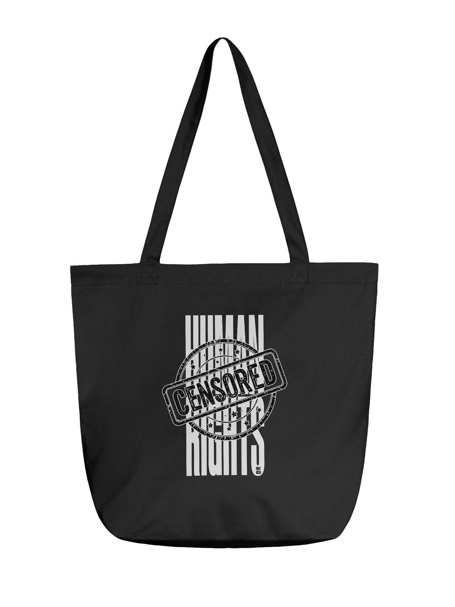 Censored_Human Rights Matter Black ECO Tote-Bag_EQALL® Essentials_Black / White product image (1)