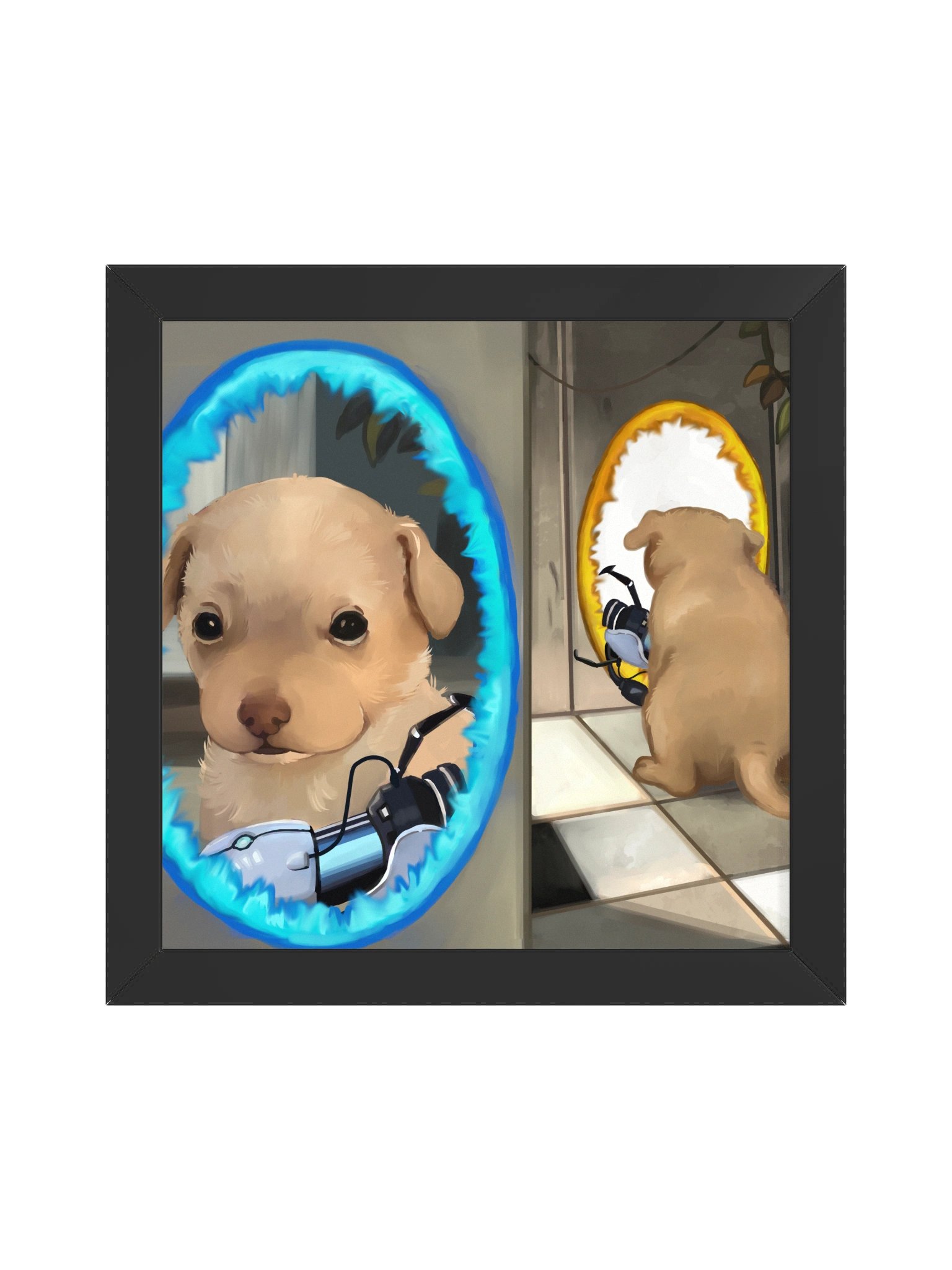 Portal dog framed poster product image (2)