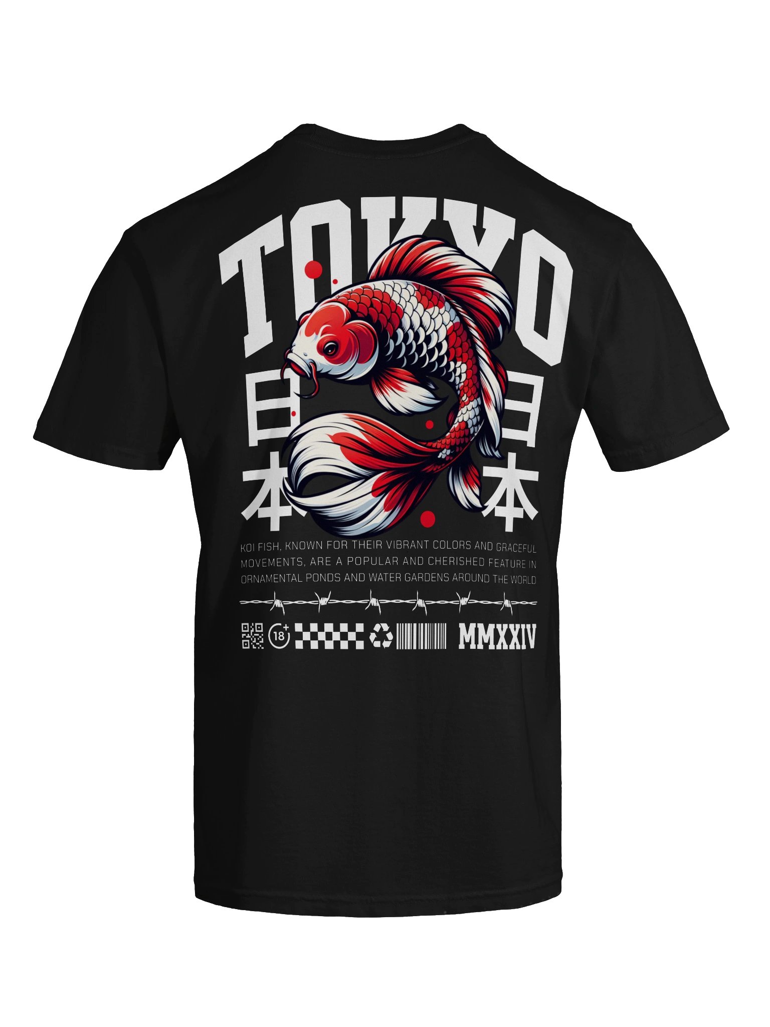 Tokyo Koi Fish Japanese Streetwear Graphic Tee – Awaken Aesthetic Oversized T-Shirt product image (2)