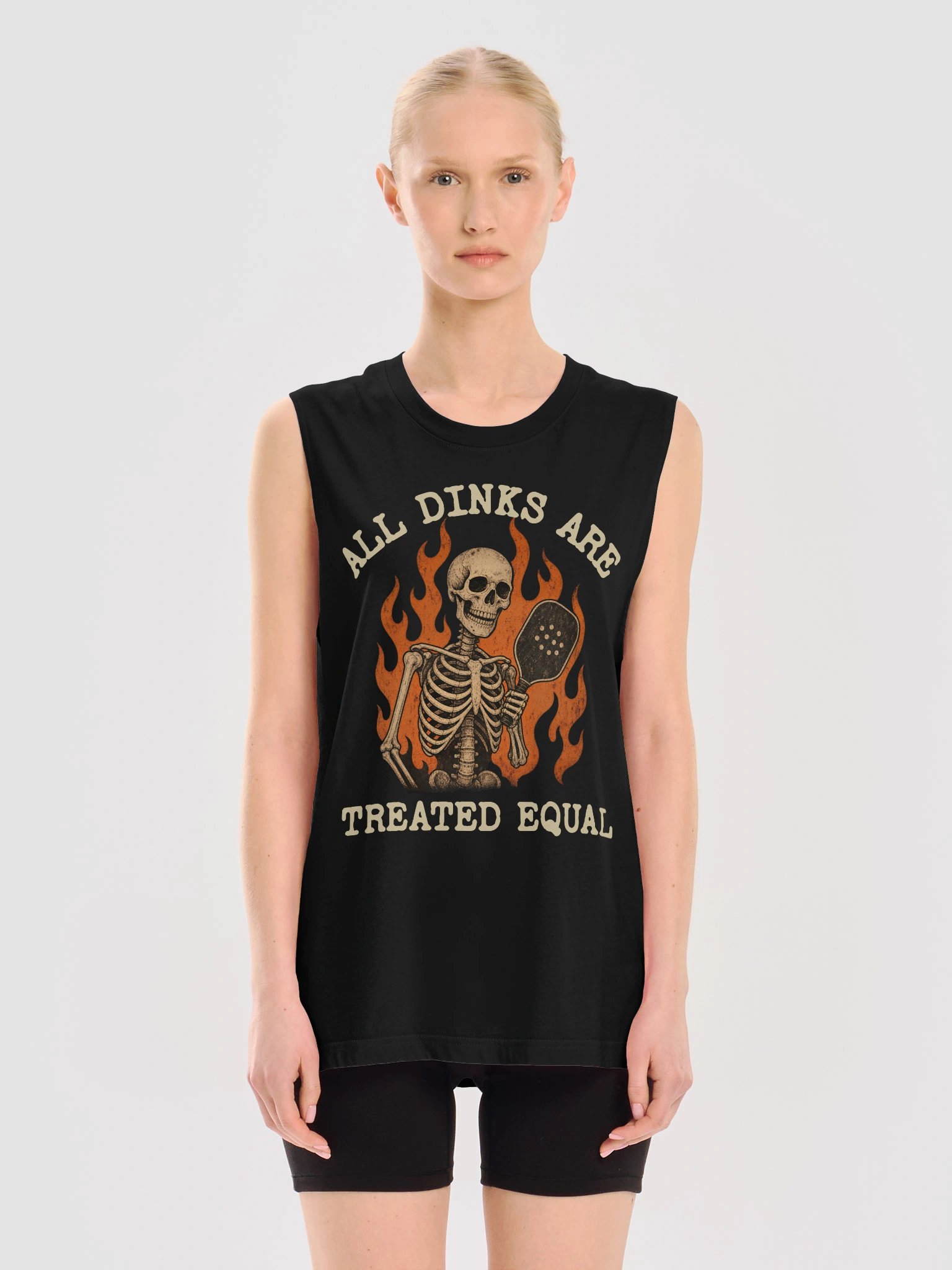 All Dinks Are Treated Equal Halloween Pickleball Tank Top Funny Gift product image (2)