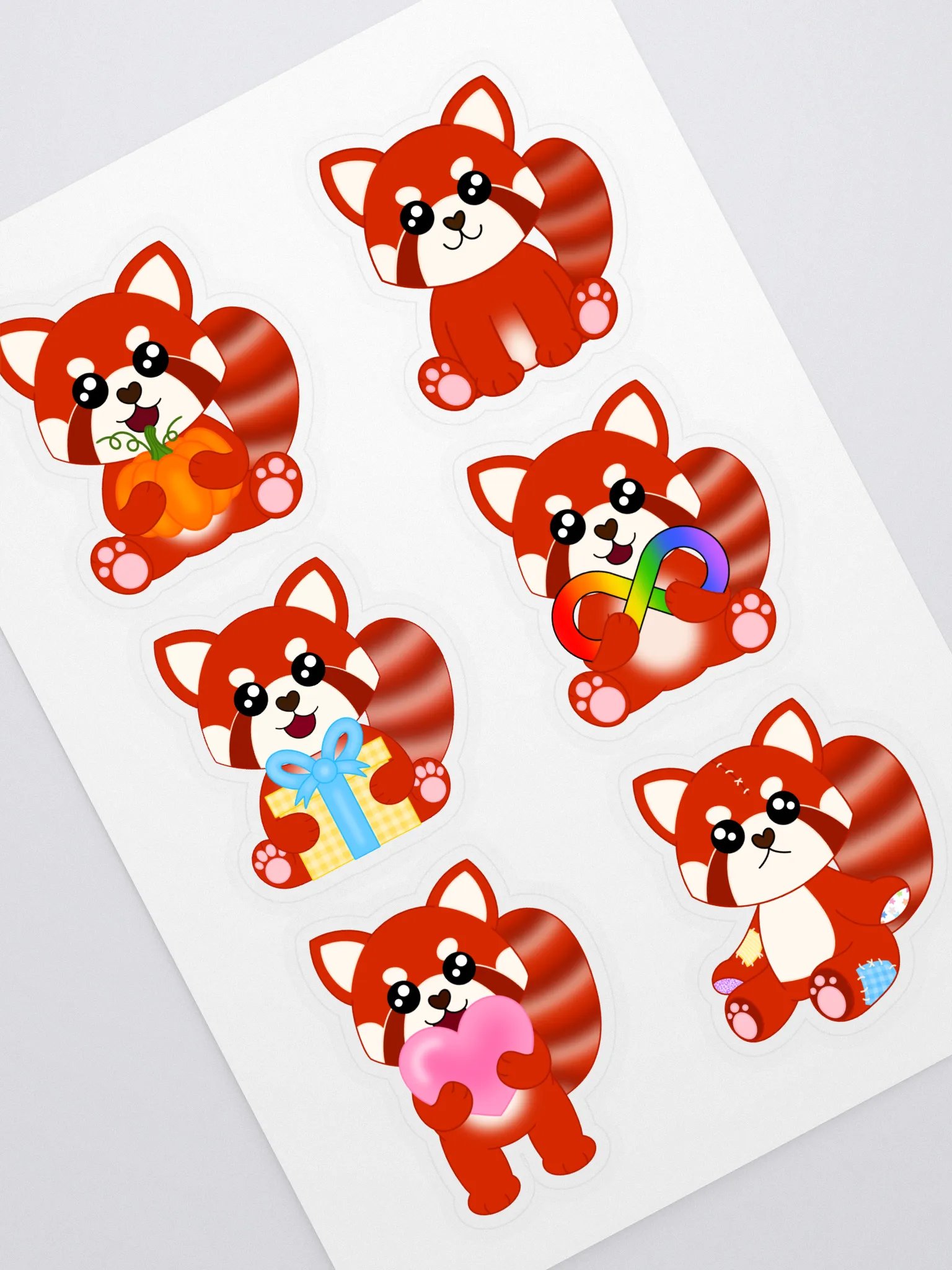 Assorted Red Pandas Sticker Sheet product image (1)