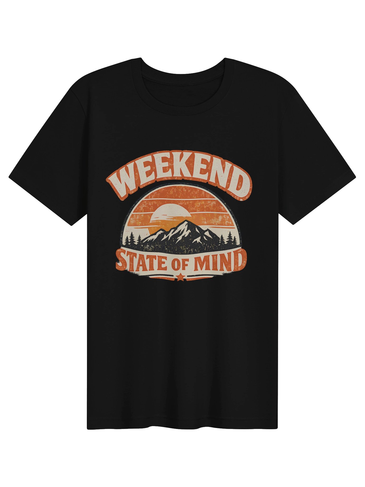 Weekend State of Mind Shirt Design | Retro Vintage Sunset T-Shirt Graphic for POD product image (1)