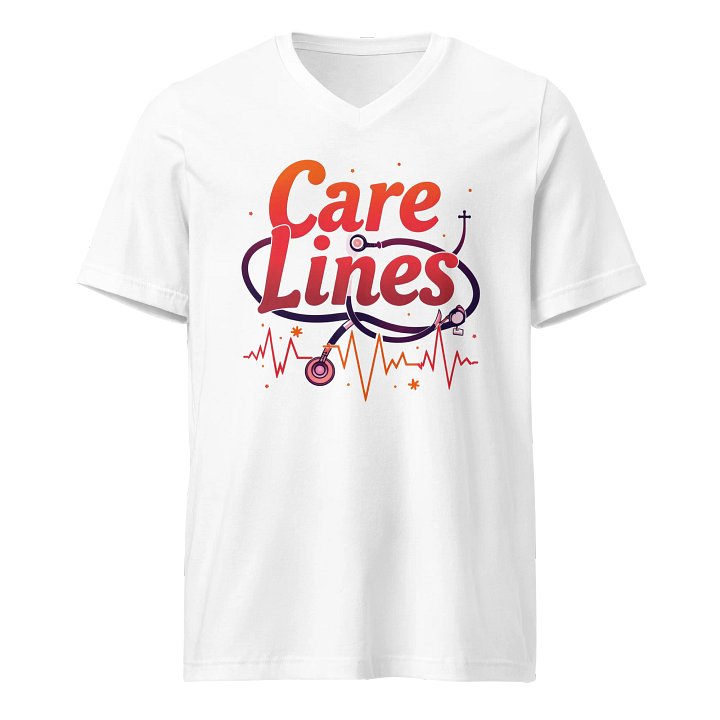 Care Lines Stethoscope V-Neck Tee product image (1)