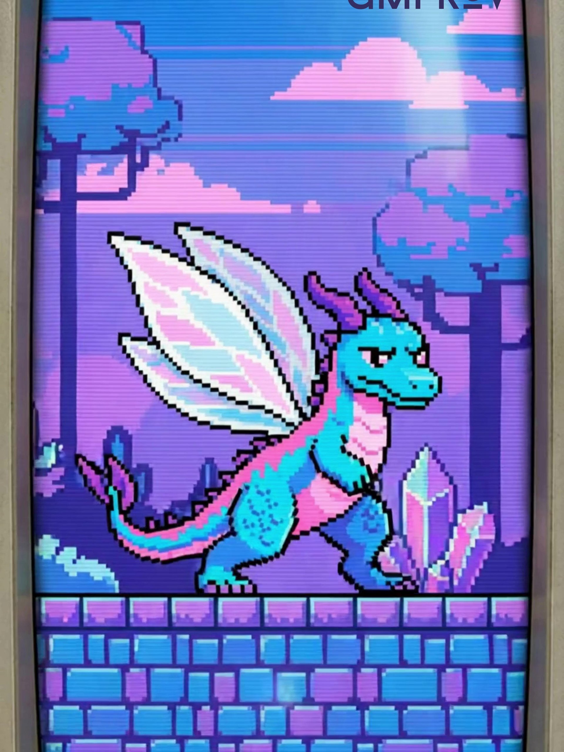 Fairy Dragon 8-Bit Cellphone Wallpaper product image (1)