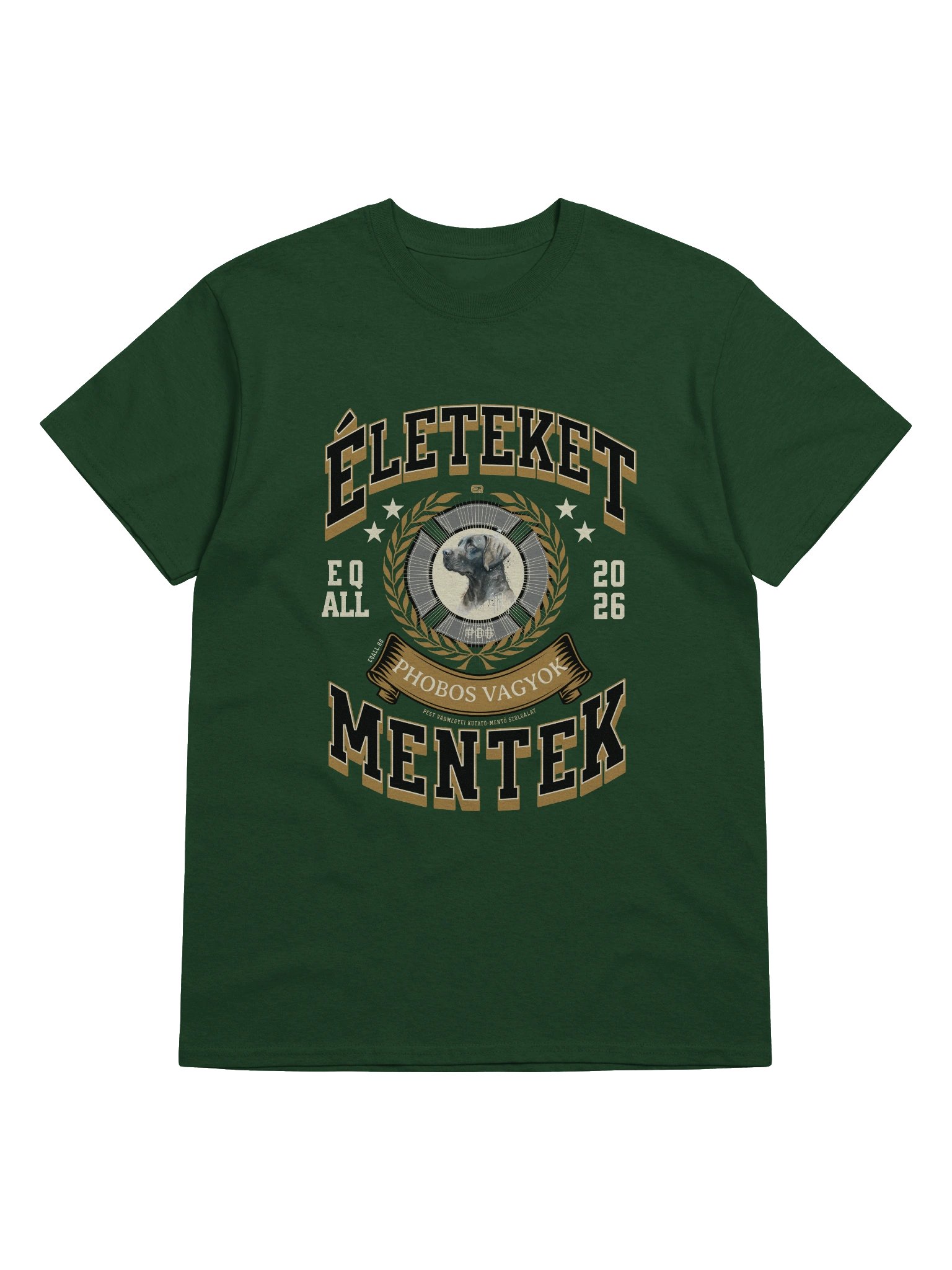 Életeket Mentek Phobos Vagyok_Unisex Pamut Póló_EQALL.hu® Originals_Mustár / Bézs / Fek. product image (37)