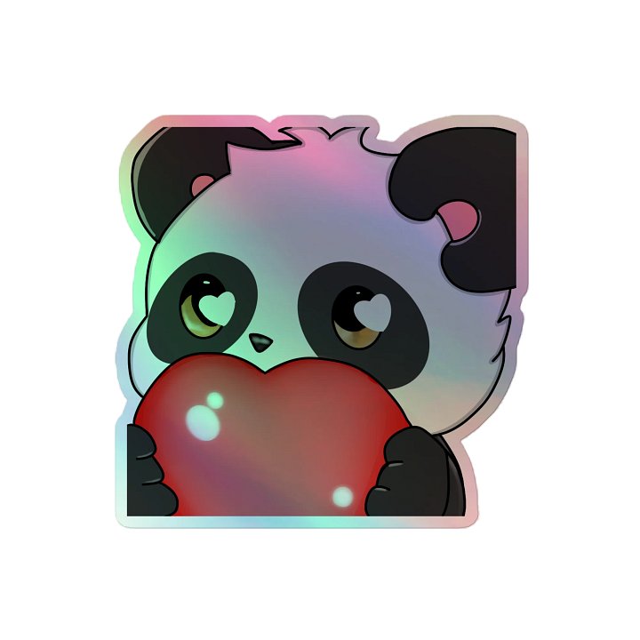 Panda Love Holographic sticker product image (2)