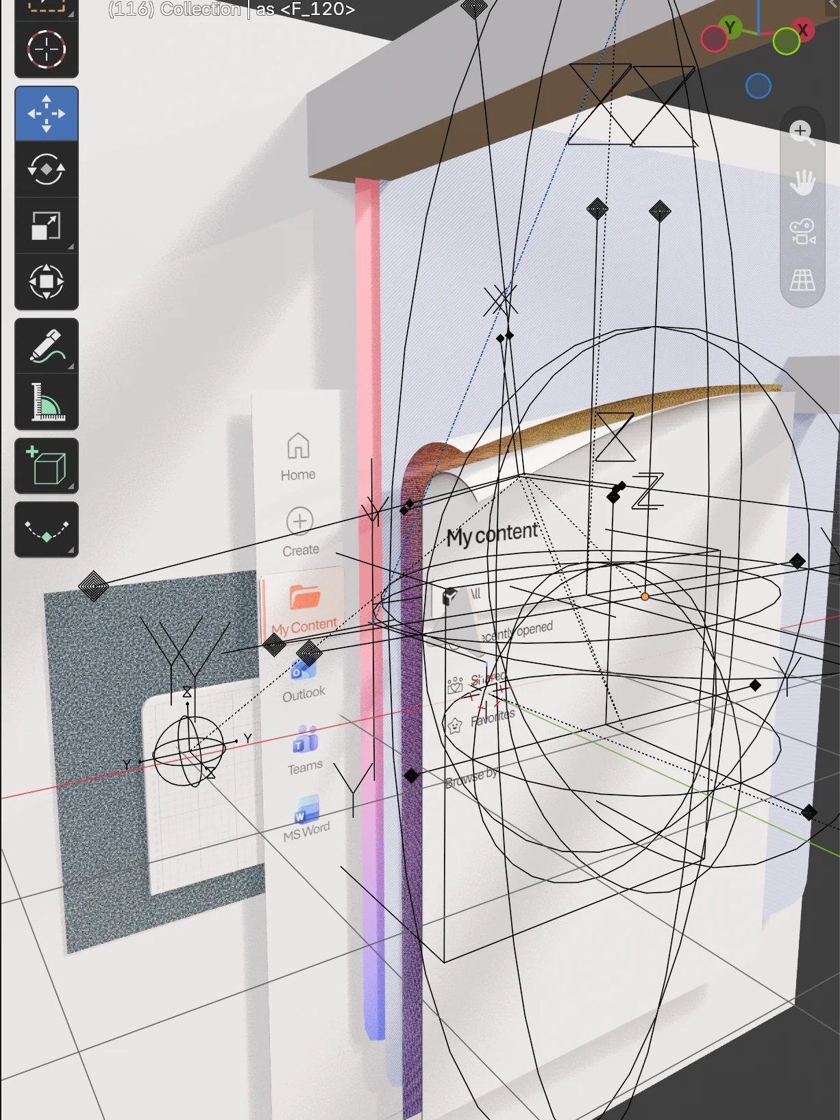 Microsoft Style Side Navigation – .blend [Project File] product image (3)