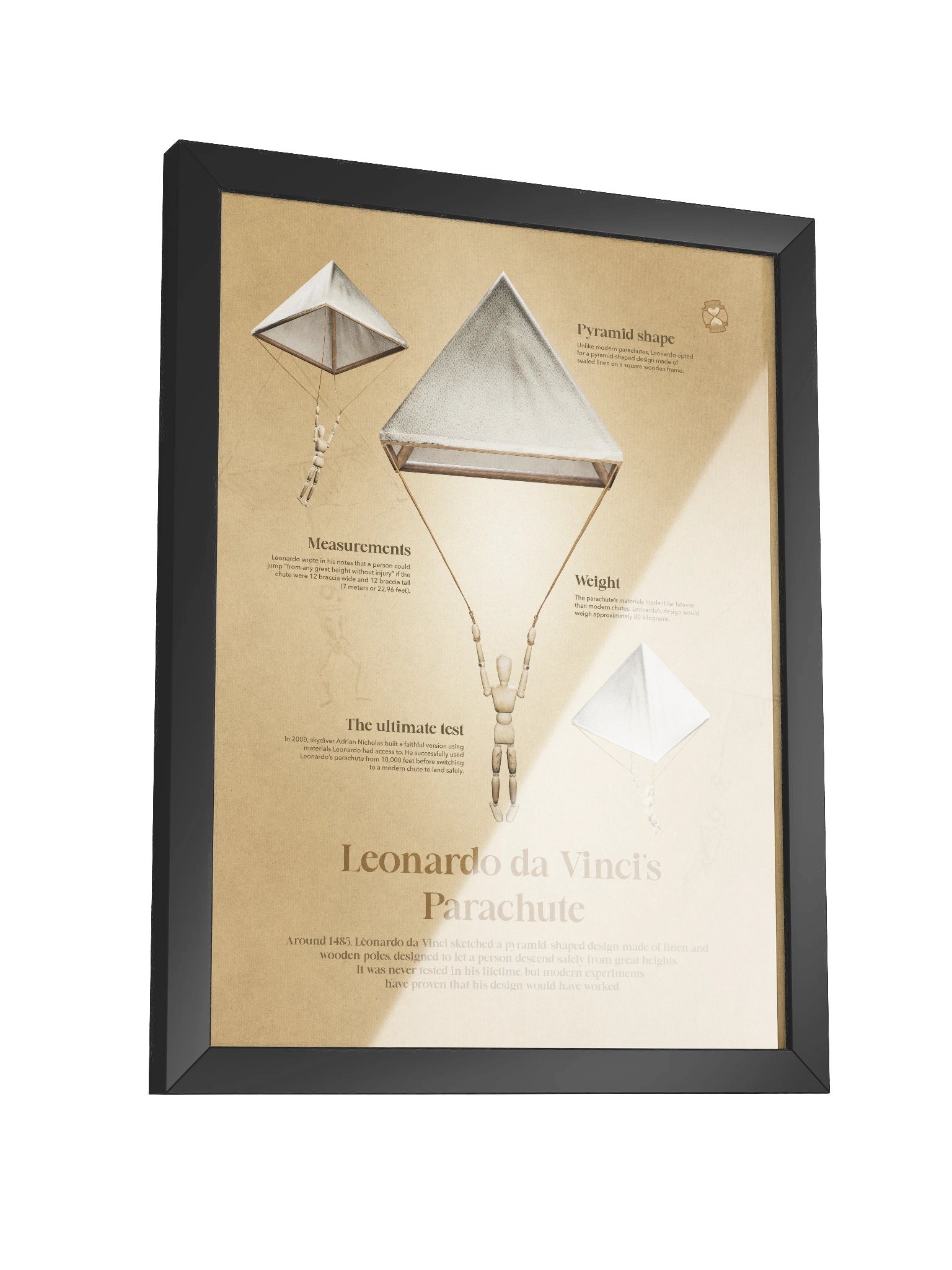 Leonardo da Vinci's Parachute (Framed poster) product image (5)