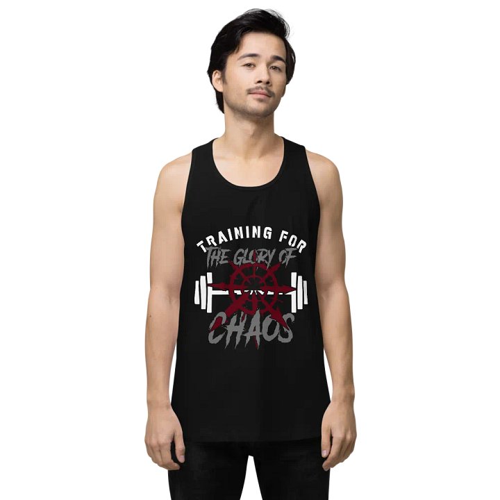 Training for the Glory of Chaos Men's Gym Tank Top | Warhammer 40K Chaos Workout Gear product image (1)