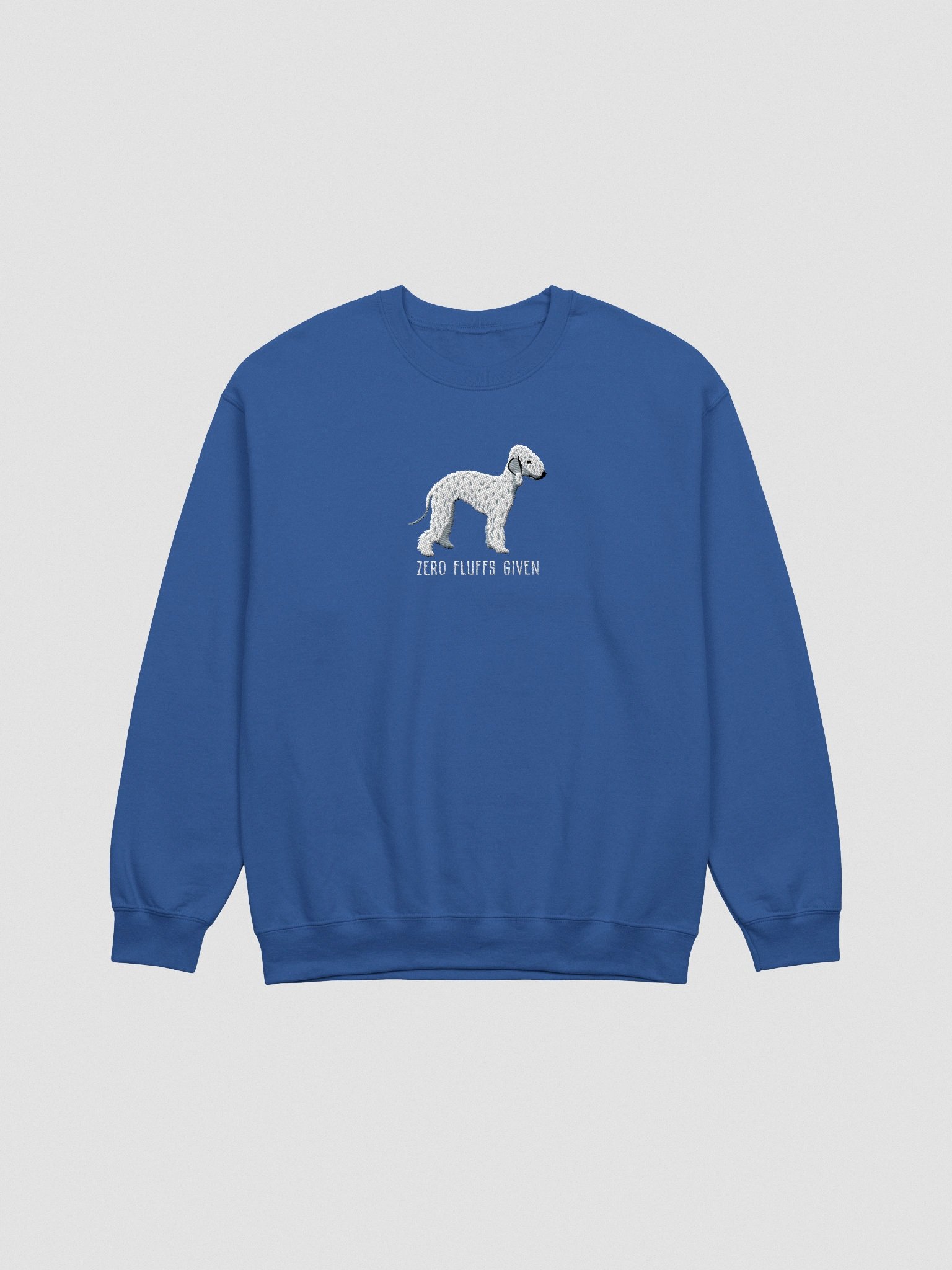 Zero Fluffs Given Sweatshirt (Embroidered) of a Bedlington Terrier(White) product image (4)