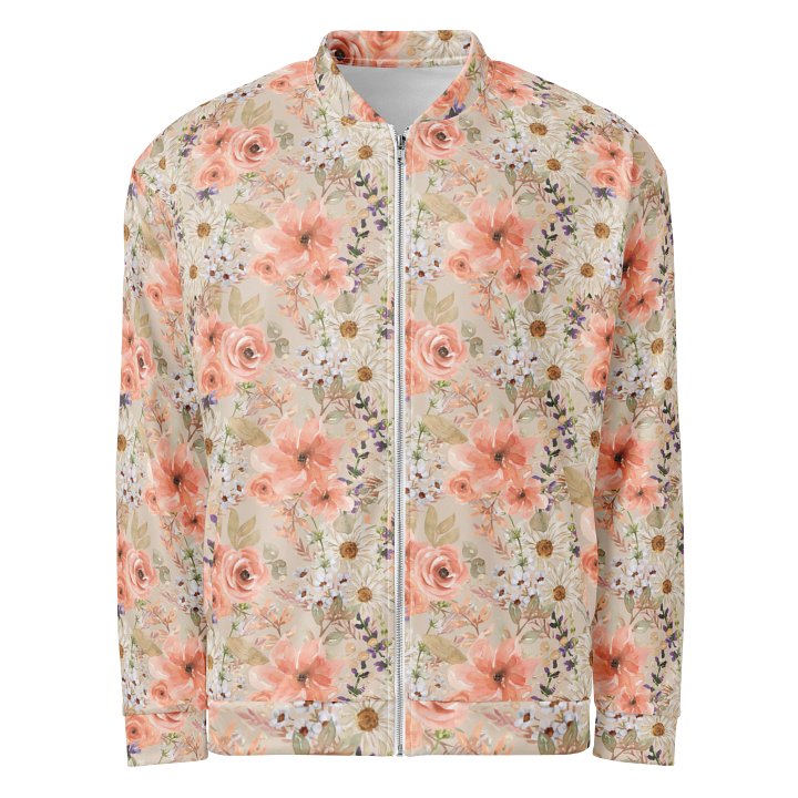 Orange Flowers Bomber Jacket product image (1)