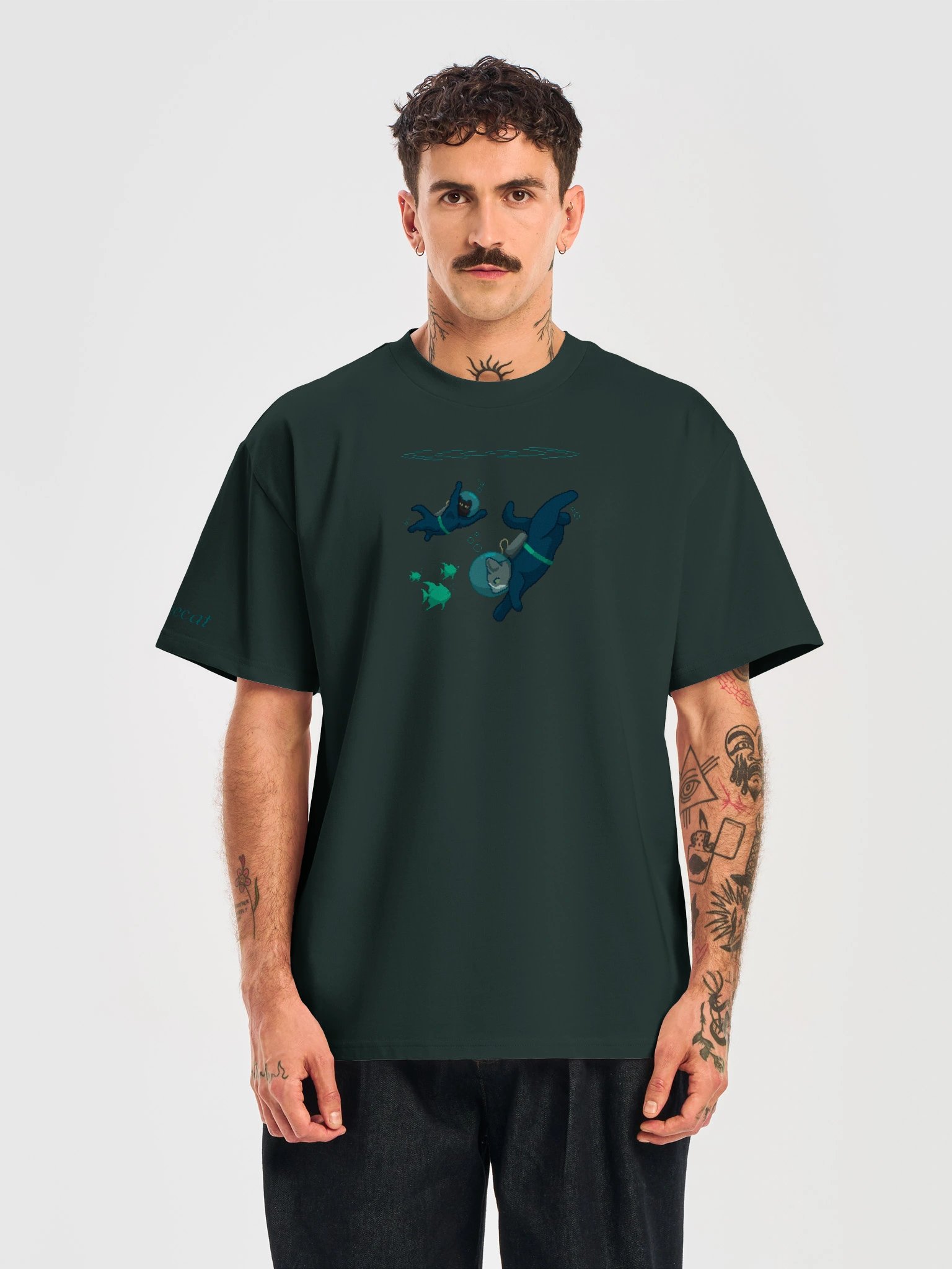 ｡° deep dive tee ~ dark green °｡ product image (5)