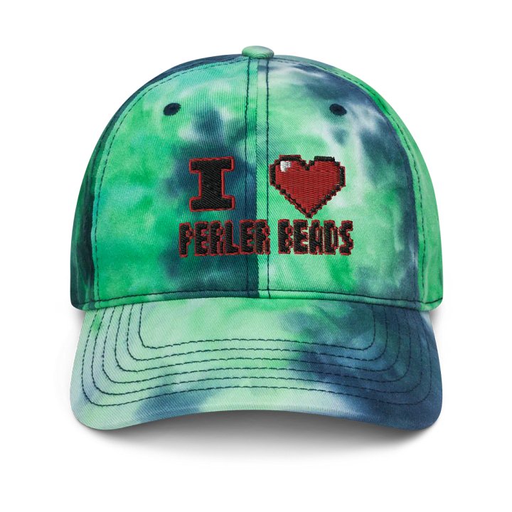 I Heart Perler Bead 2 Tie Dye Hat product image (1)