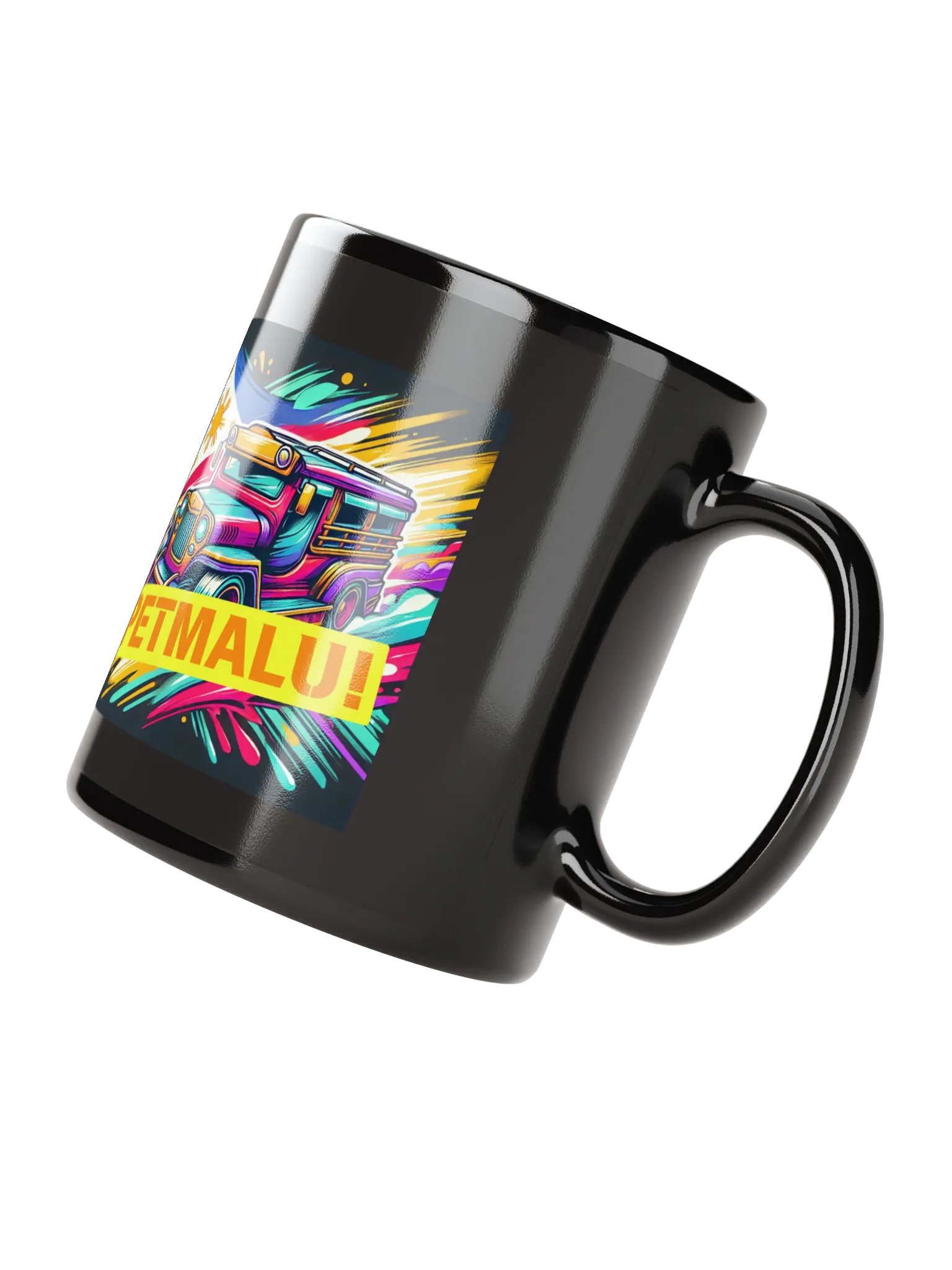 Petmalu Jeepney Black Glossy Mug product image (3)