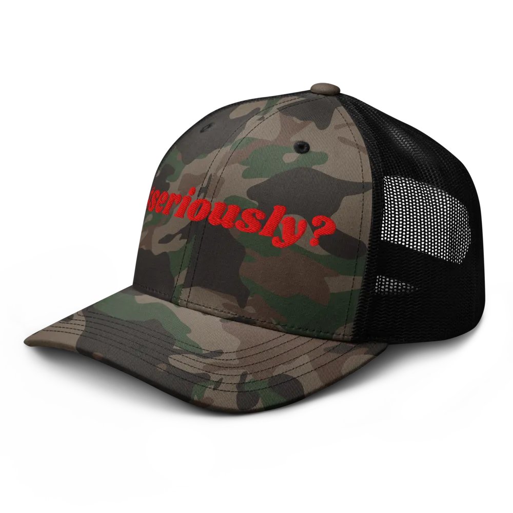Seriously? (Red) Camo Trucker Hat product image (6)