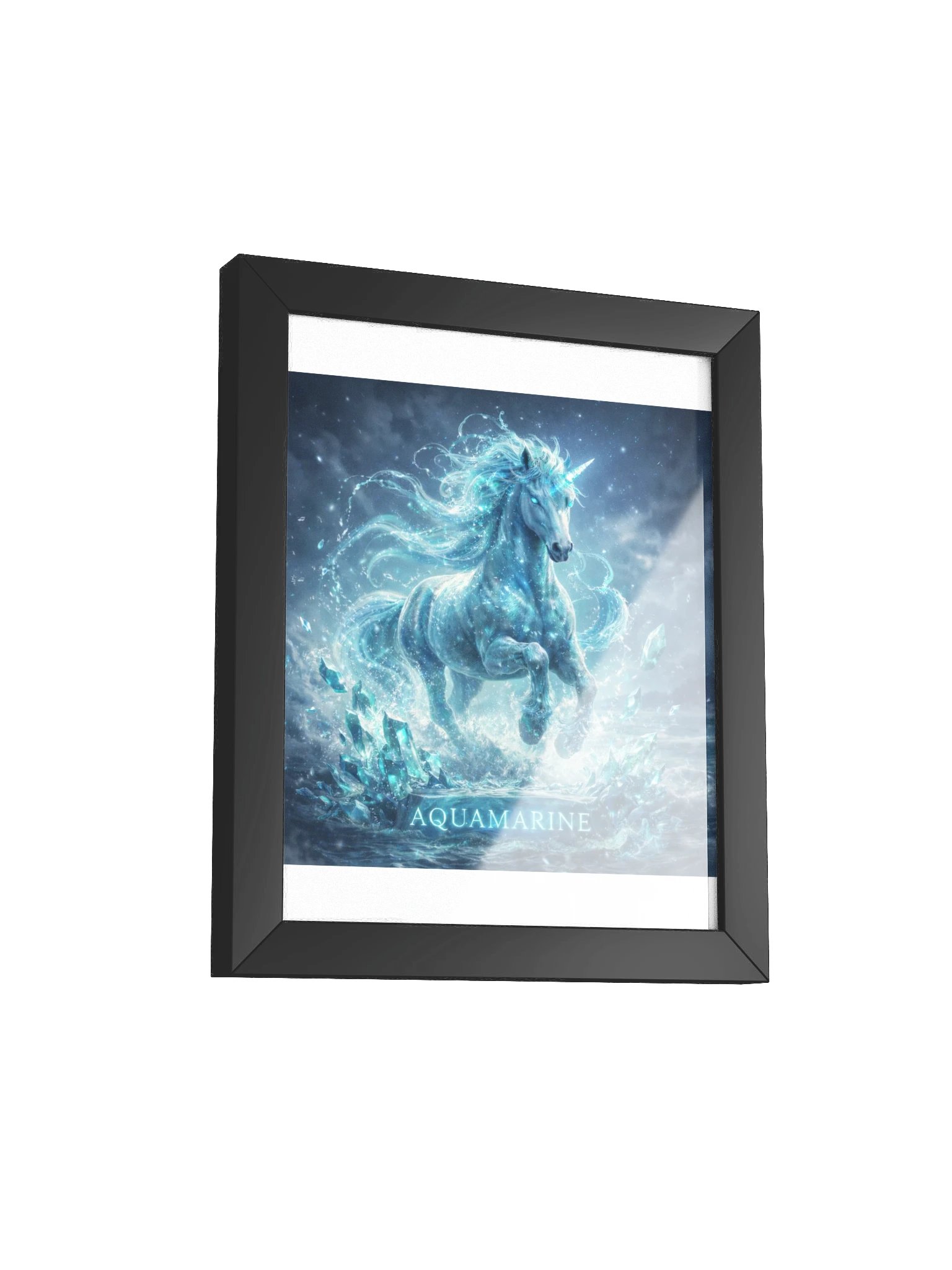 Aquamarine Unicorn Framed Poster product image (100)