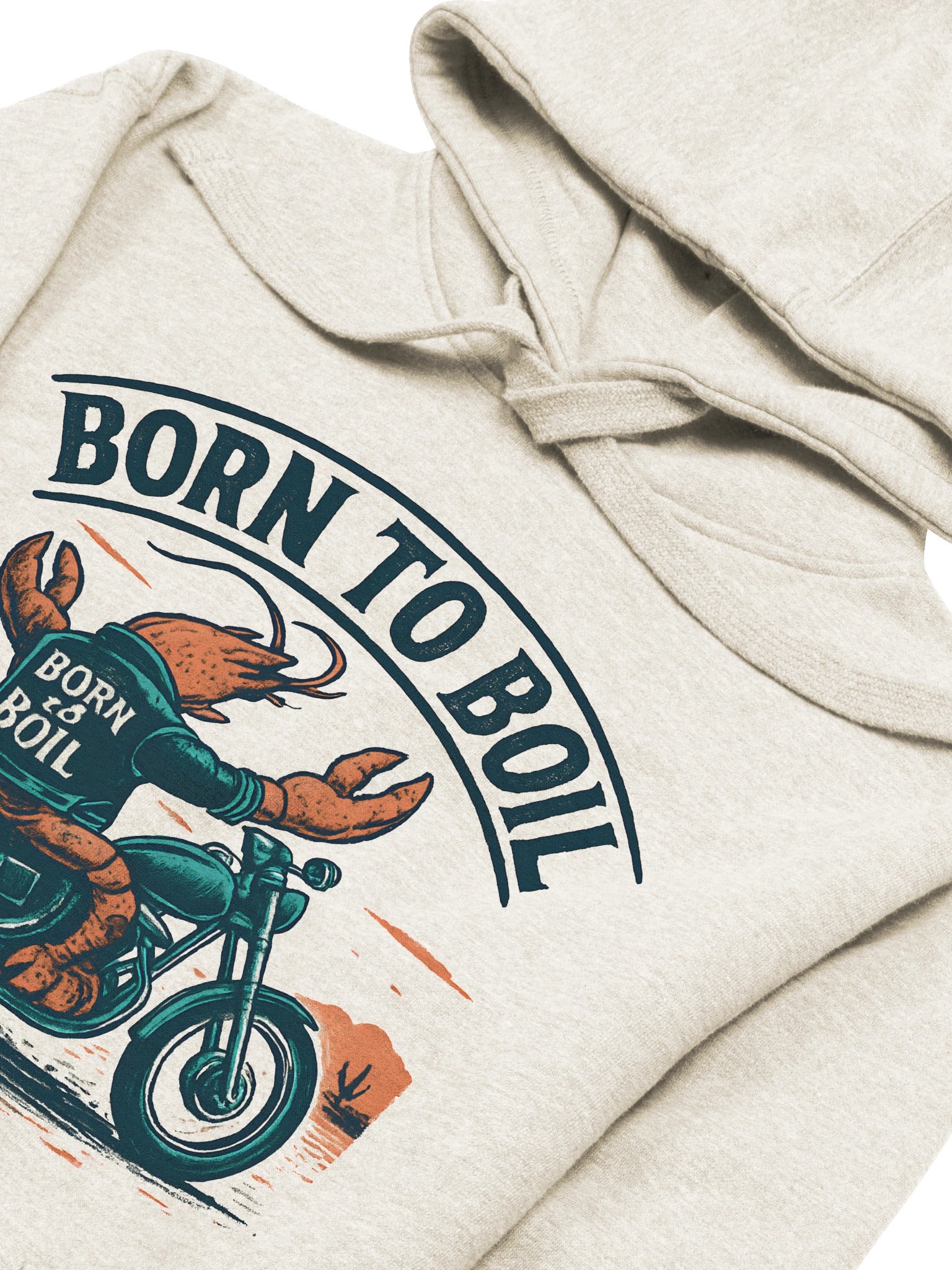Biker Lobster Hoodie | Born to Boil Motorcycle Graphic Pullover product image (4)