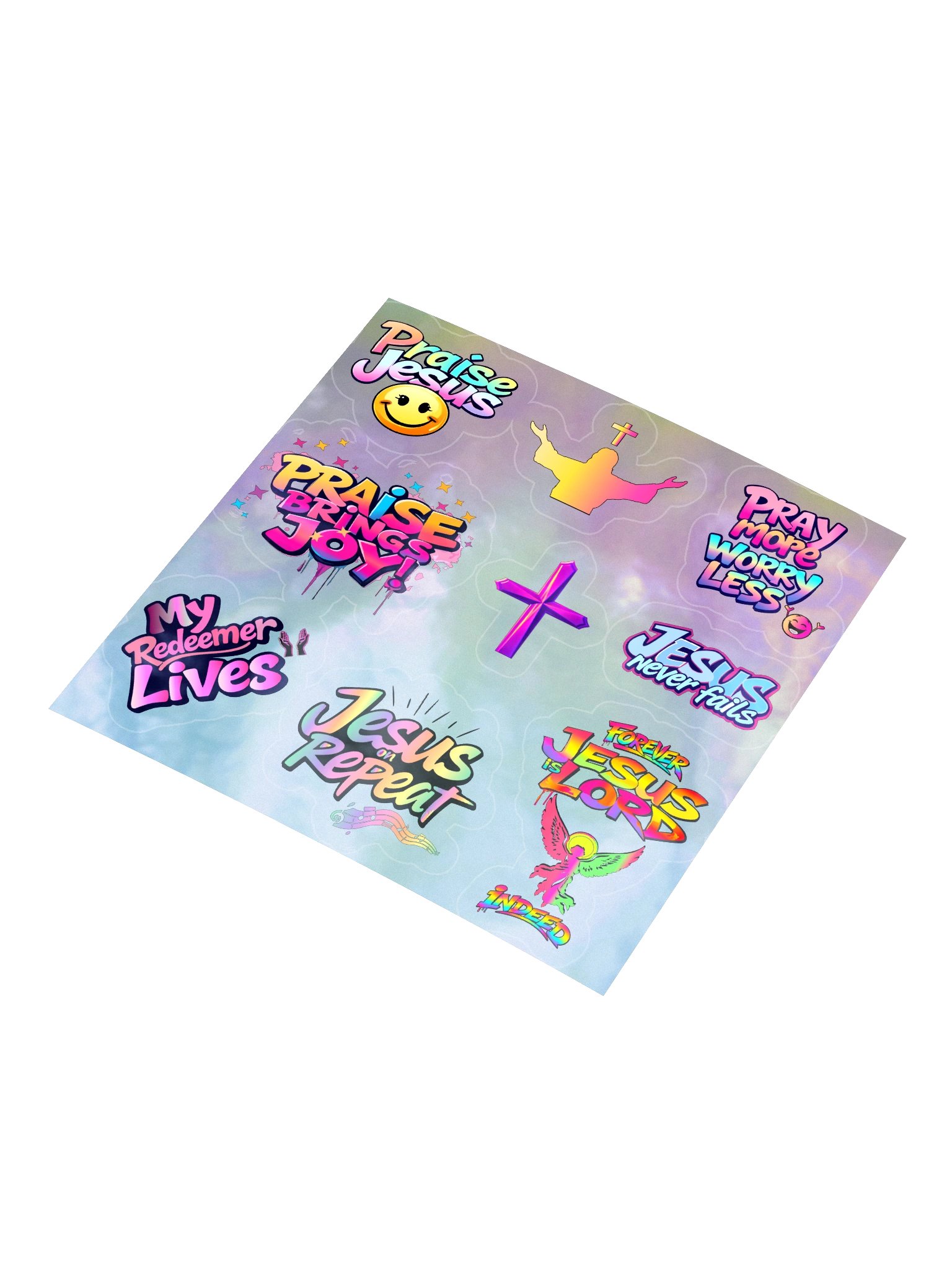 Praise Brings Joy Holographic Sticker Sheet product image (3)